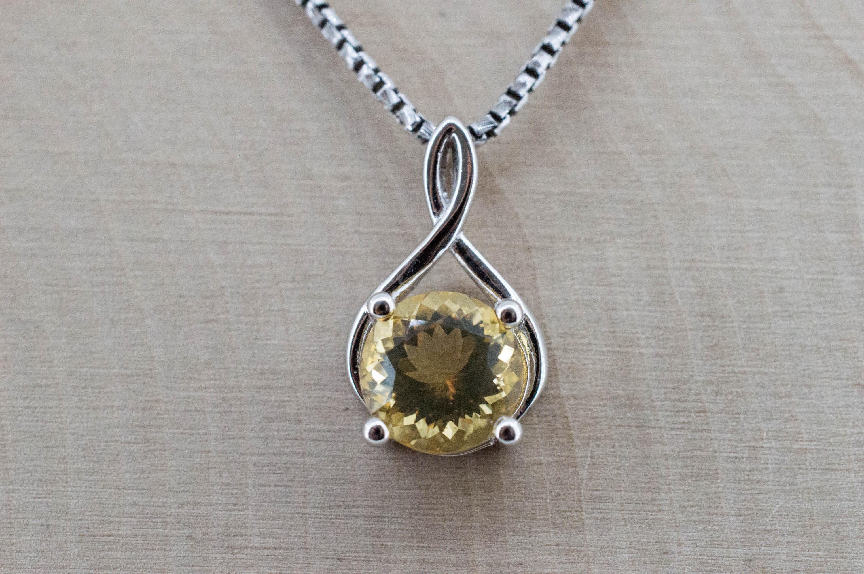 Citrine Pendant; Natural Untreated Congo Citrine; 1.710cts - Mark Oliver Gems