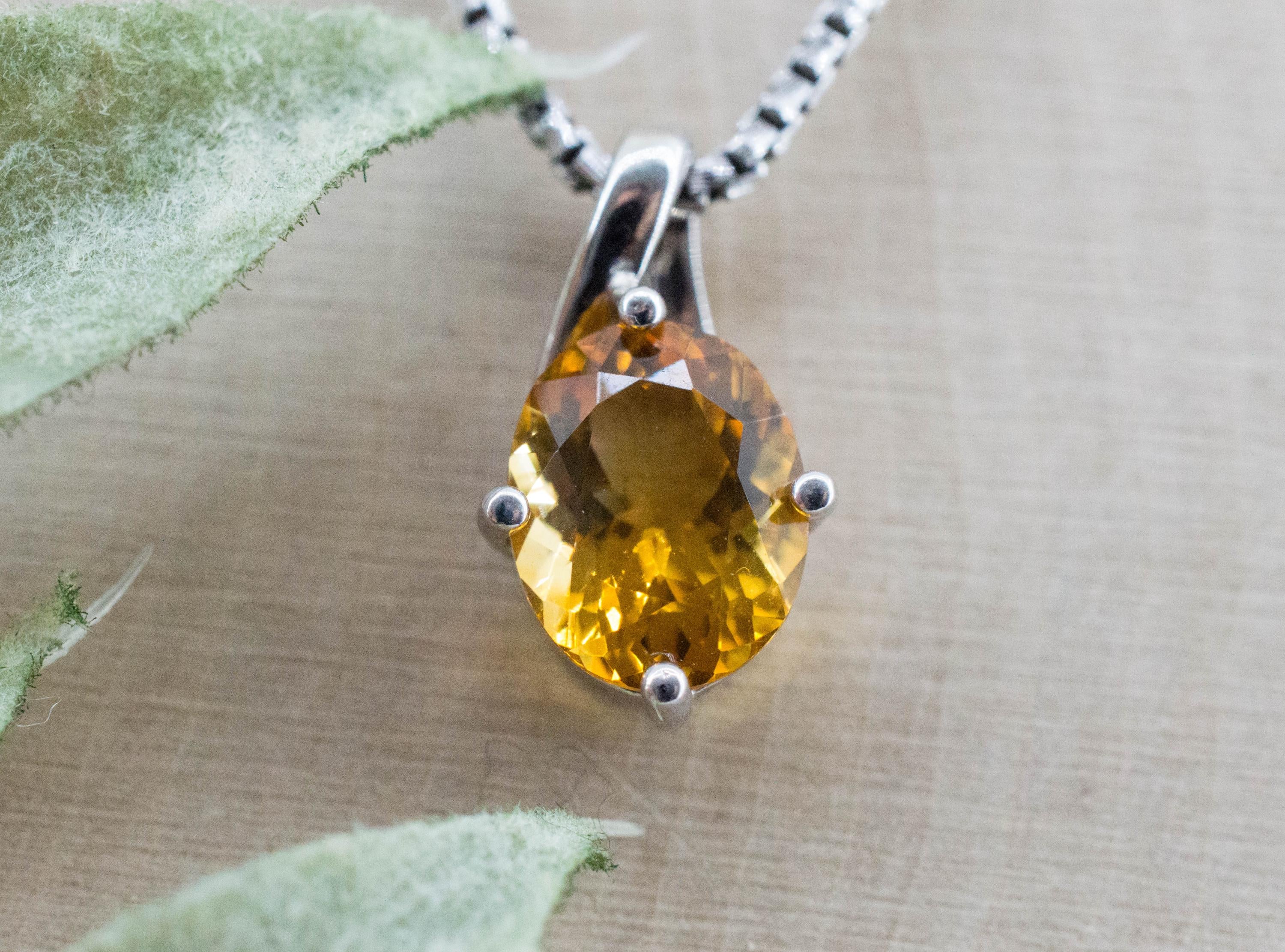 Citrine Pendant; Natural Untreated Brazil Citrine; 1.640cts - Mark Oliver Gems