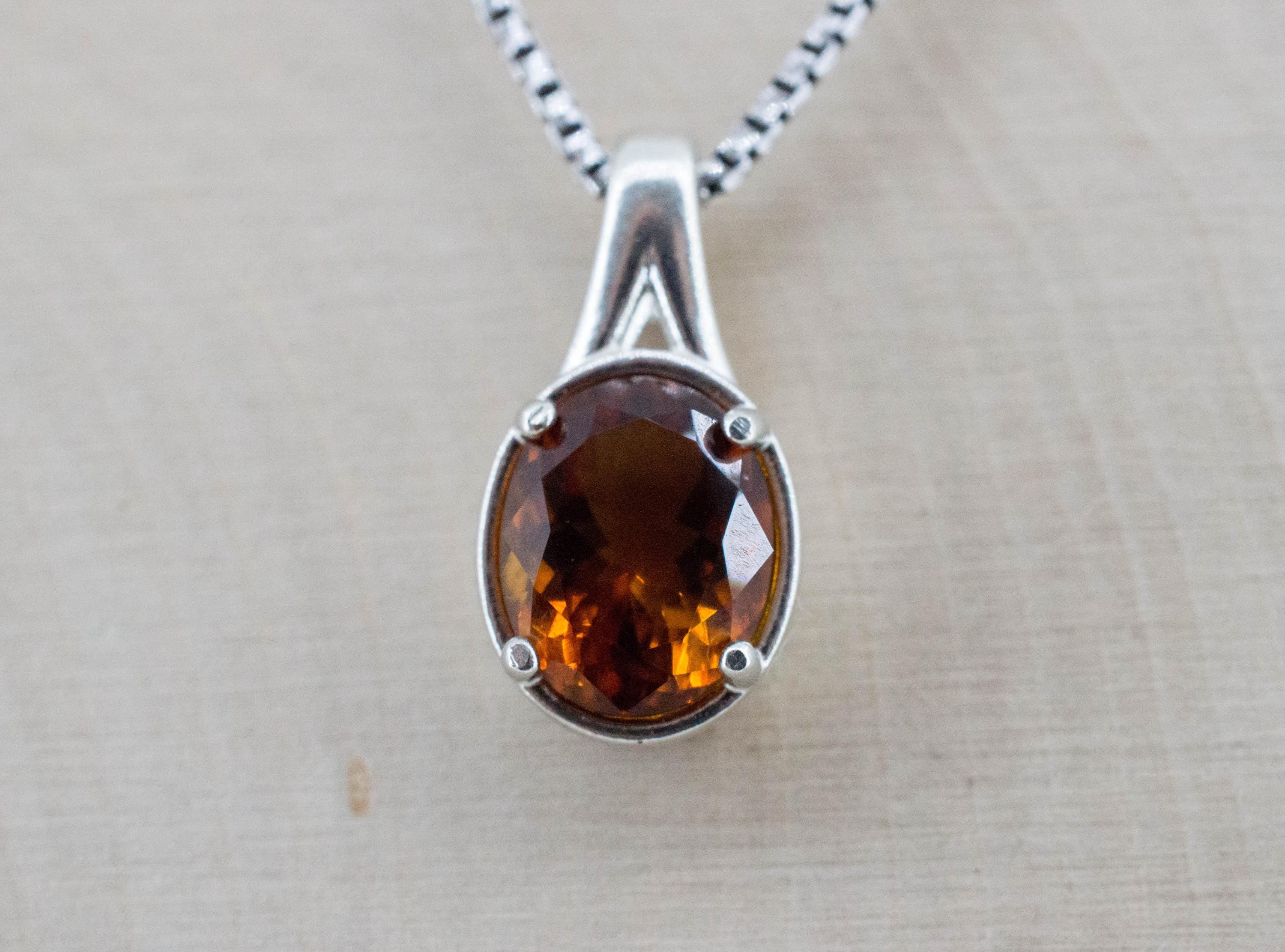 Madeira Citrine Pendant; Natural Untreated Brazil Citrine; 2.435cts - Mark Oliver Gems