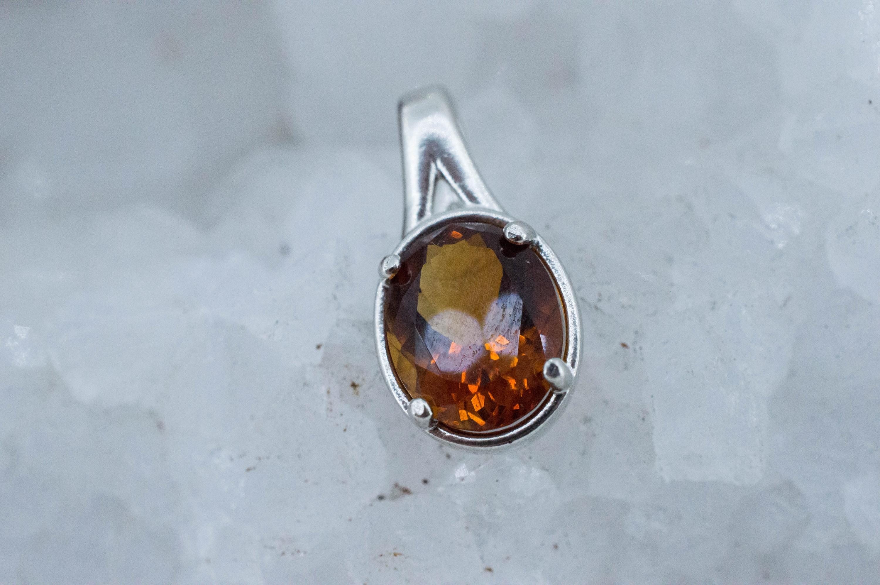 Madeira Citrine Pendant; Natural Untreated Brazil Citrine; 2.435cts - Mark Oliver Gems