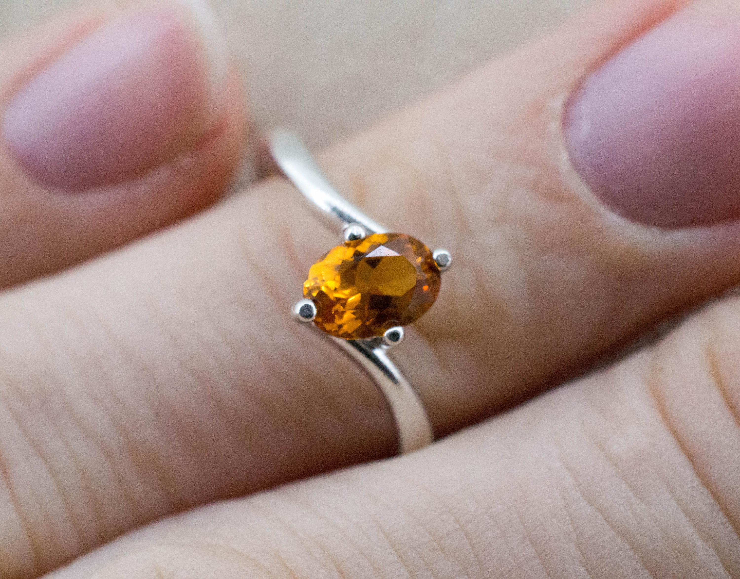 Citrine Ring; Natural Untreated Uruguay Citrine; 0.715cts - Mark Oliver Gems