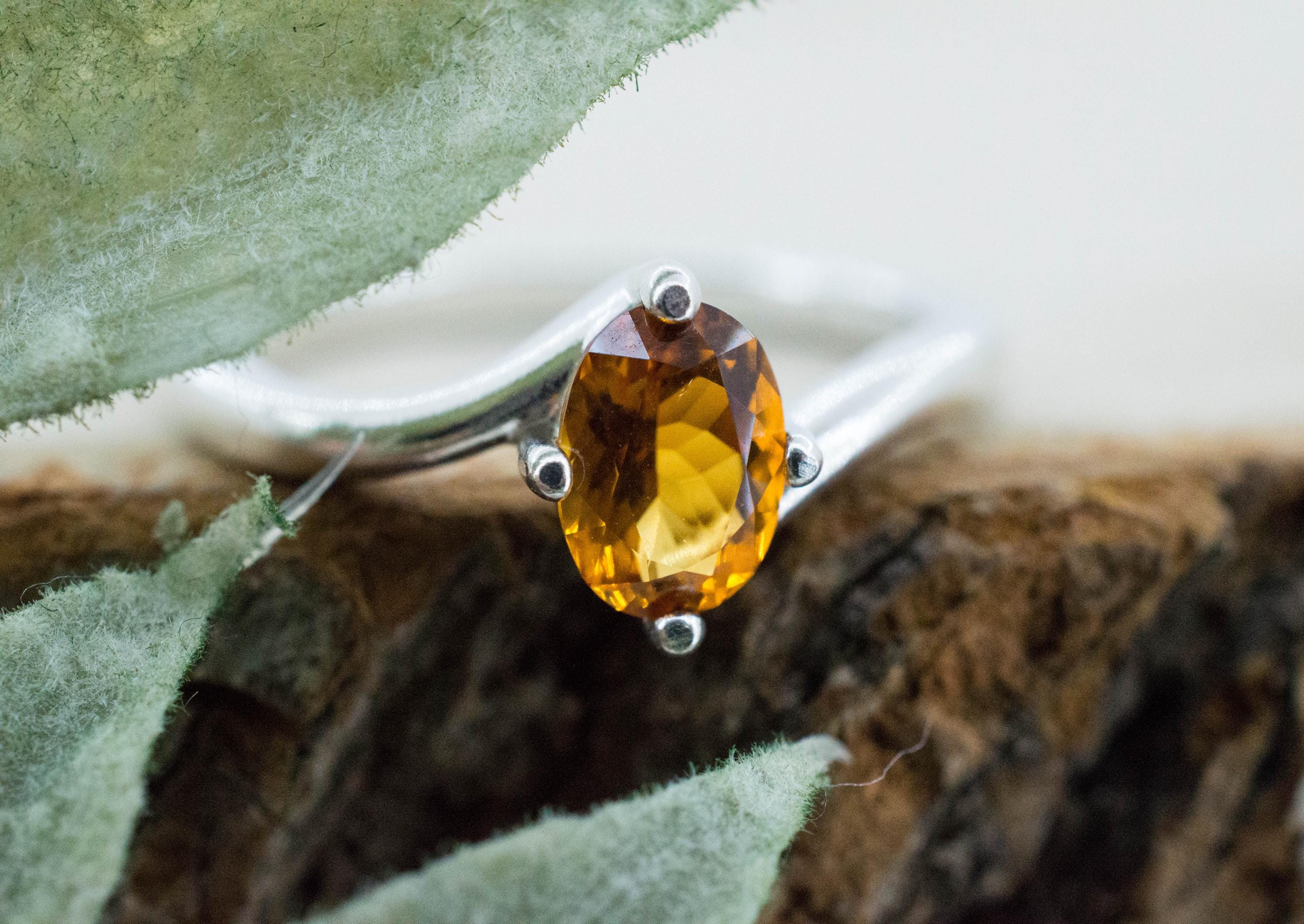 Citrine Ring; Natural Untreated Uruguay Citrine; 0.715cts - Mark Oliver Gems