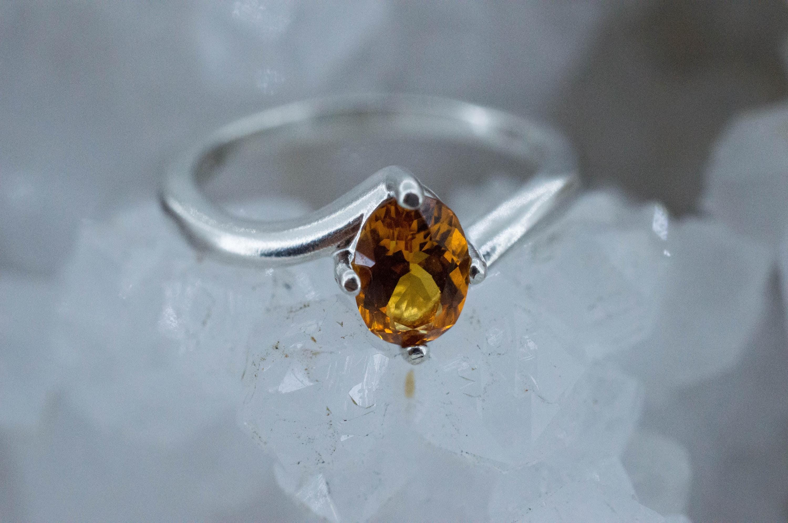 Citrine Ring; Natural Untreated Uruguay Citrine; 0.715cts - Mark Oliver Gems