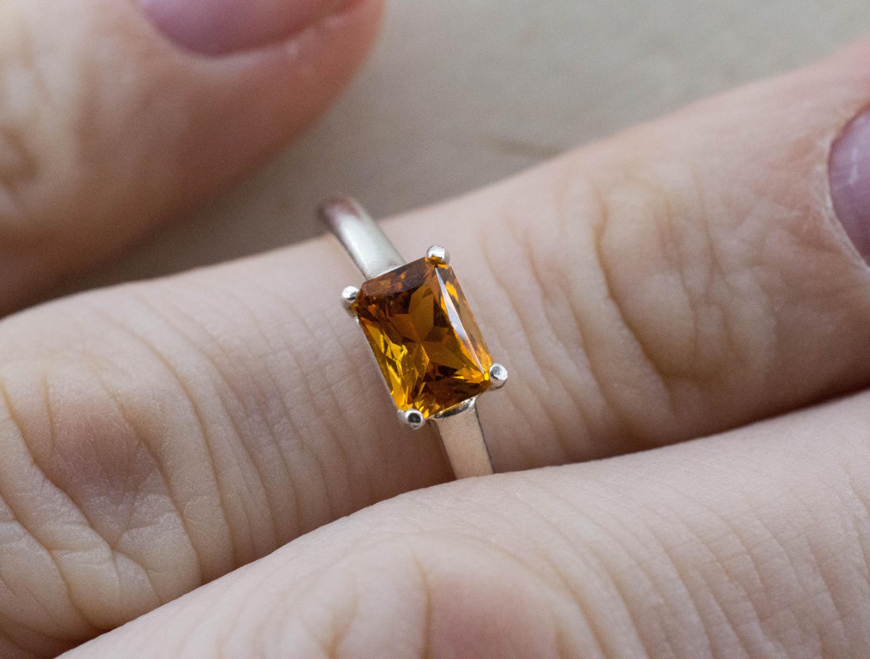 Citrine Ring; Natural Untreated Uruguay Citrine; 0.905cts - Mark Oliver Gems