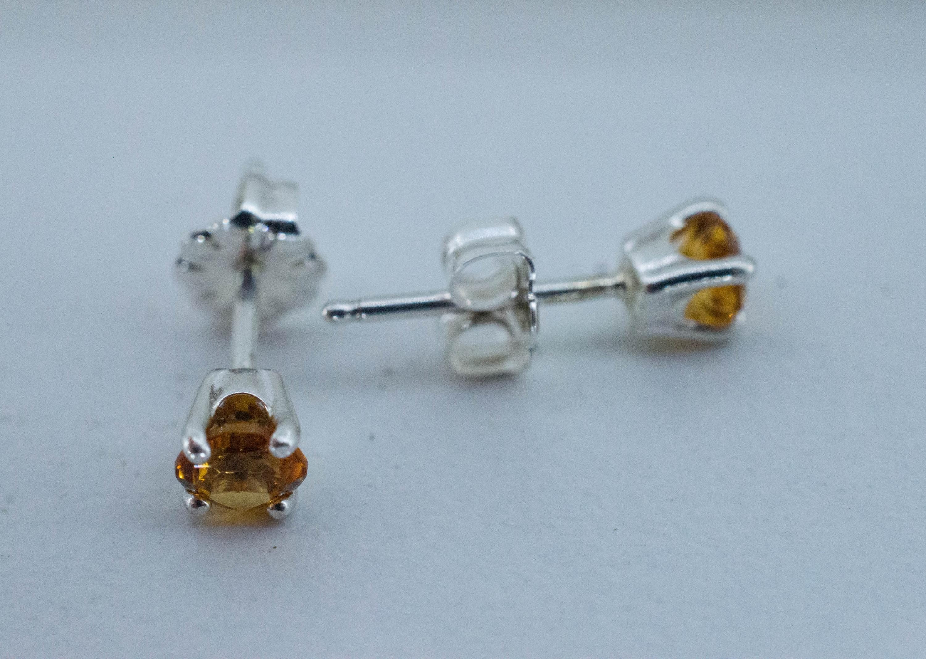 Citrine Earrings; Natural Untreated Uruguay Citrine; 0.500cts - Mark Oliver Gems
