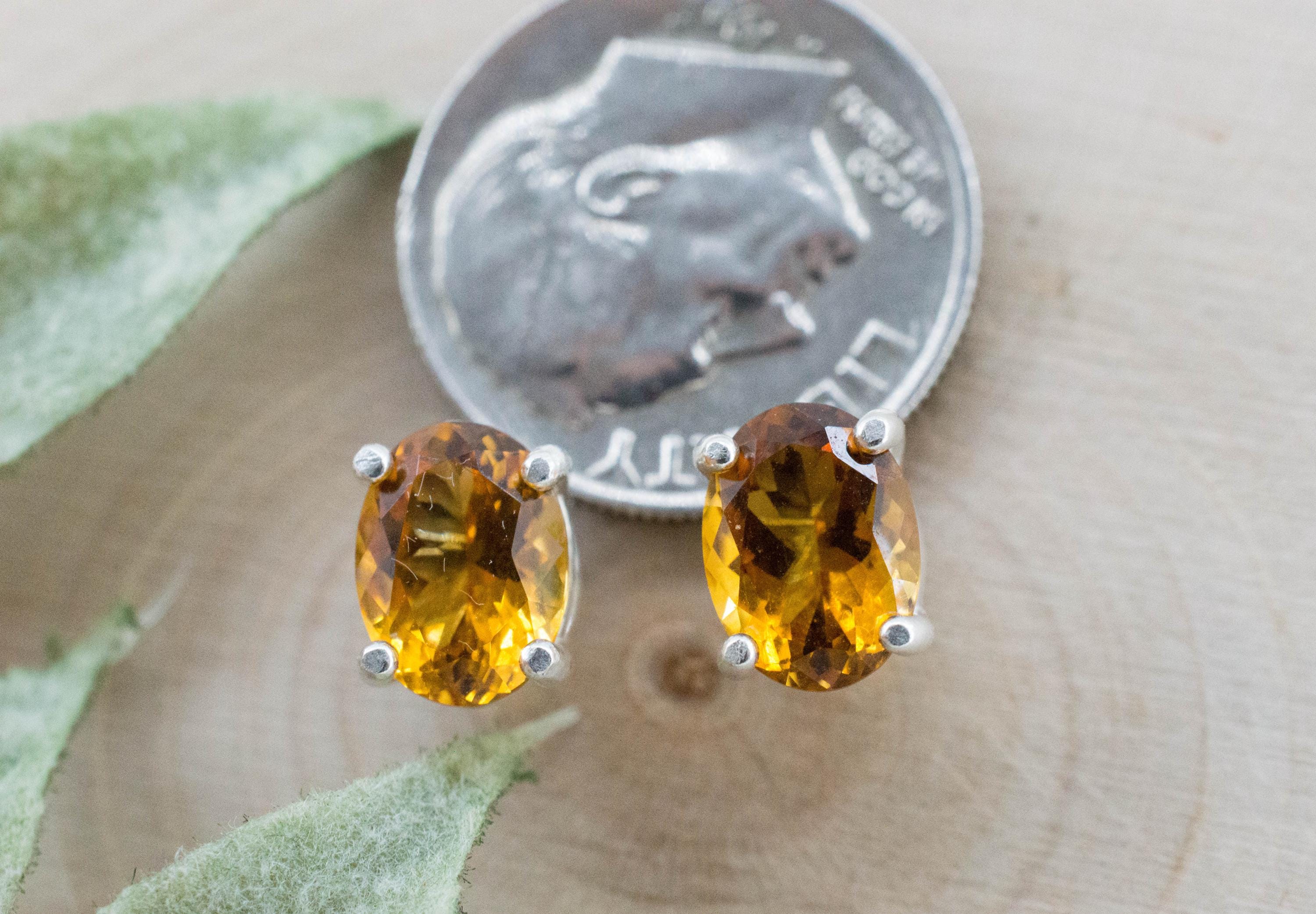 Citrine Earrings; Natural Untreated Uruguay Citrine; 2.365cts - Mark Oliver Gems