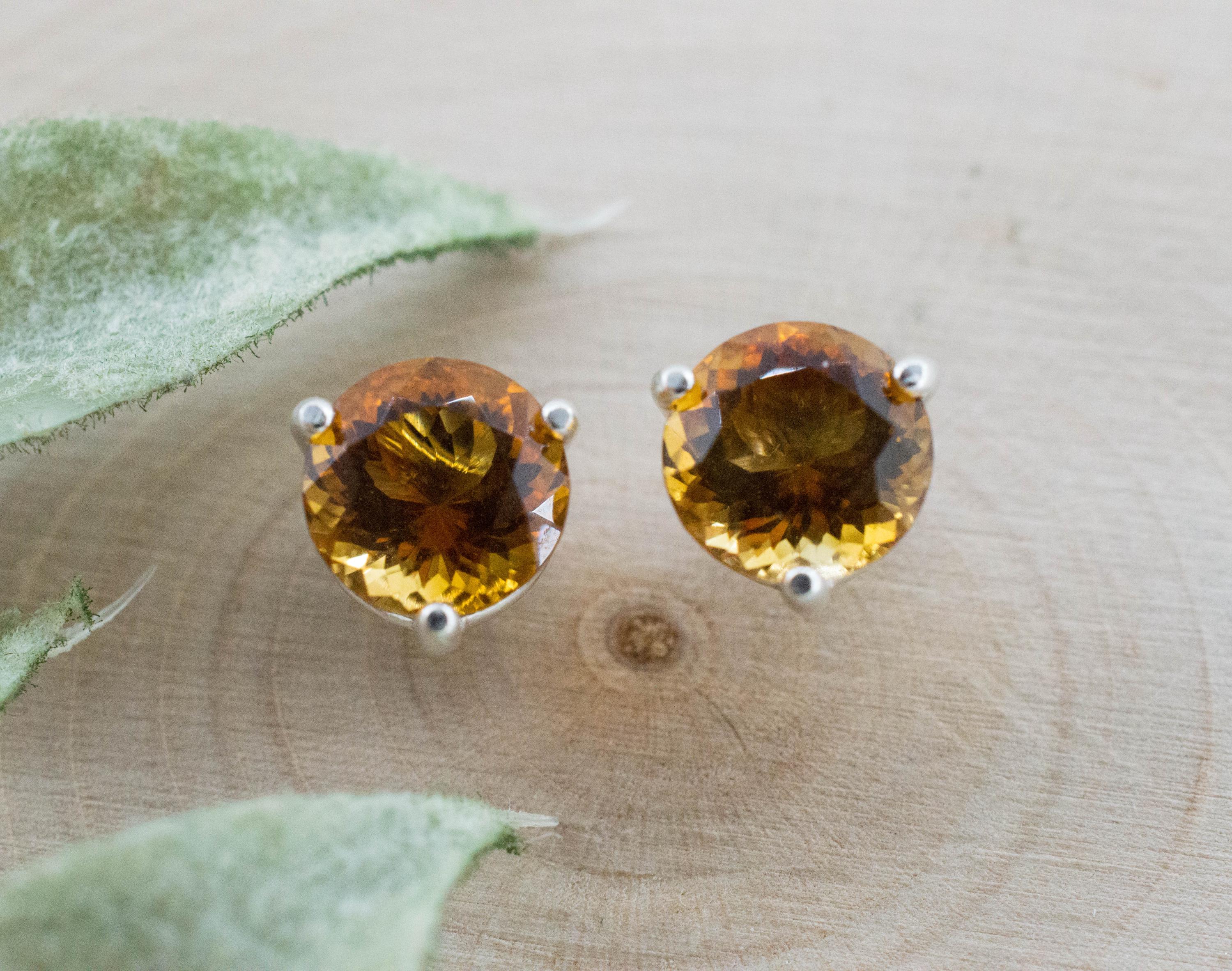 Citrine Earrings; Natural Untreated Uruguay Citrine; 2.425cts - Mark Oliver Gems