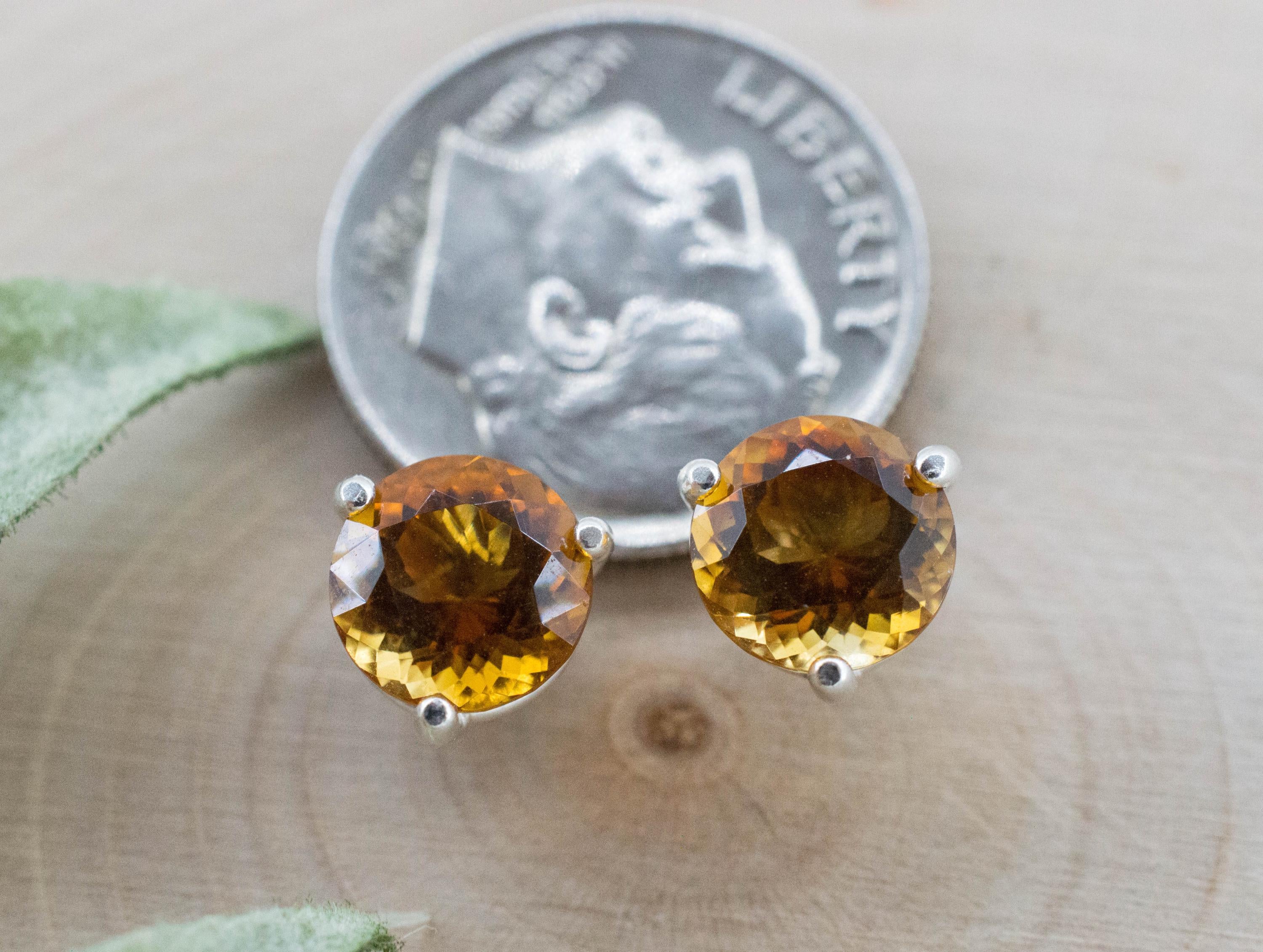 Citrine Earrings; Natural Untreated Uruguay Citrine; 2.425cts - Mark Oliver Gems