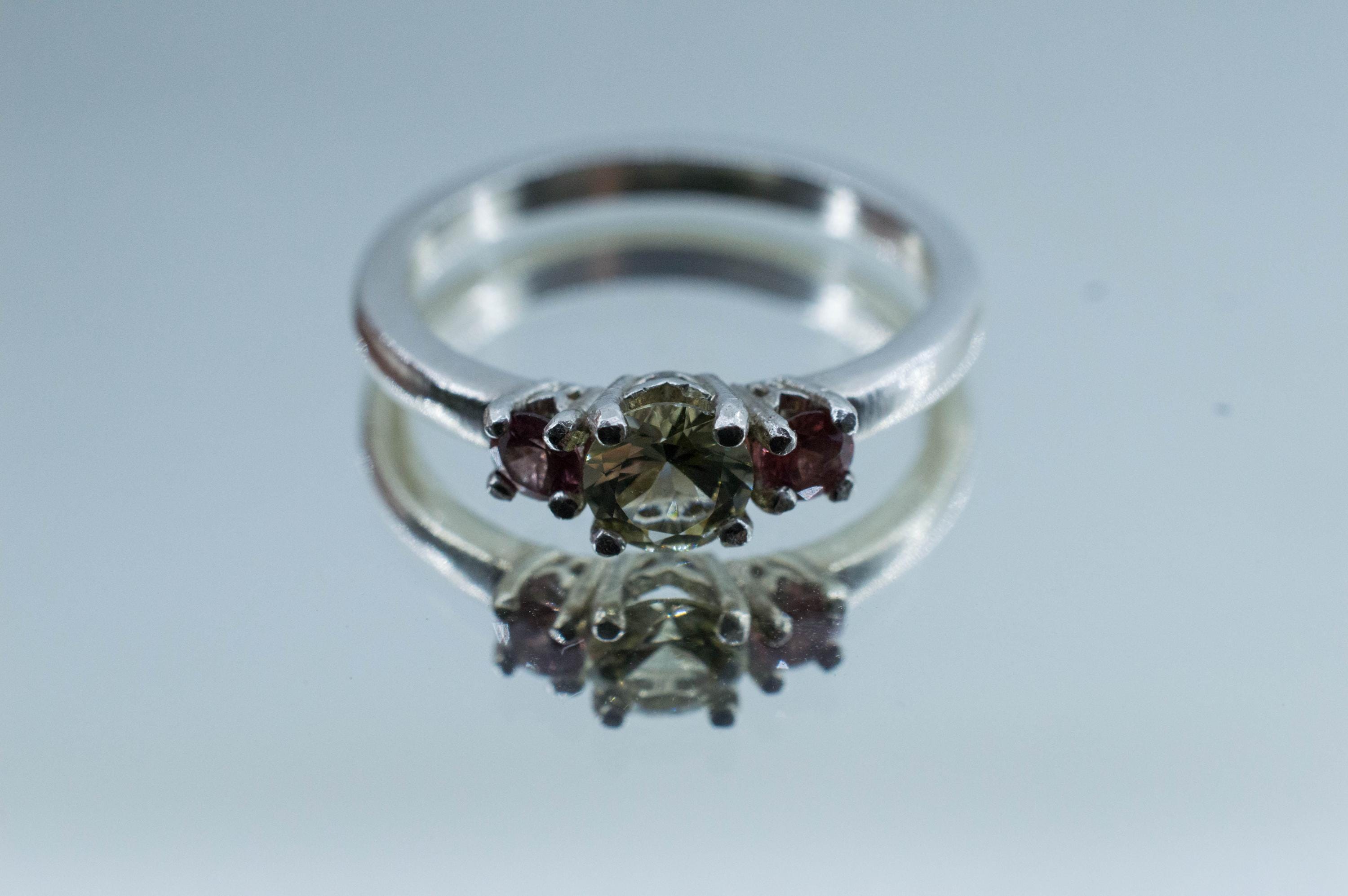 Grossular and Imperial Garnet Ring, Natural Untreated Tanzania Garnets - Mark Oliver Gems