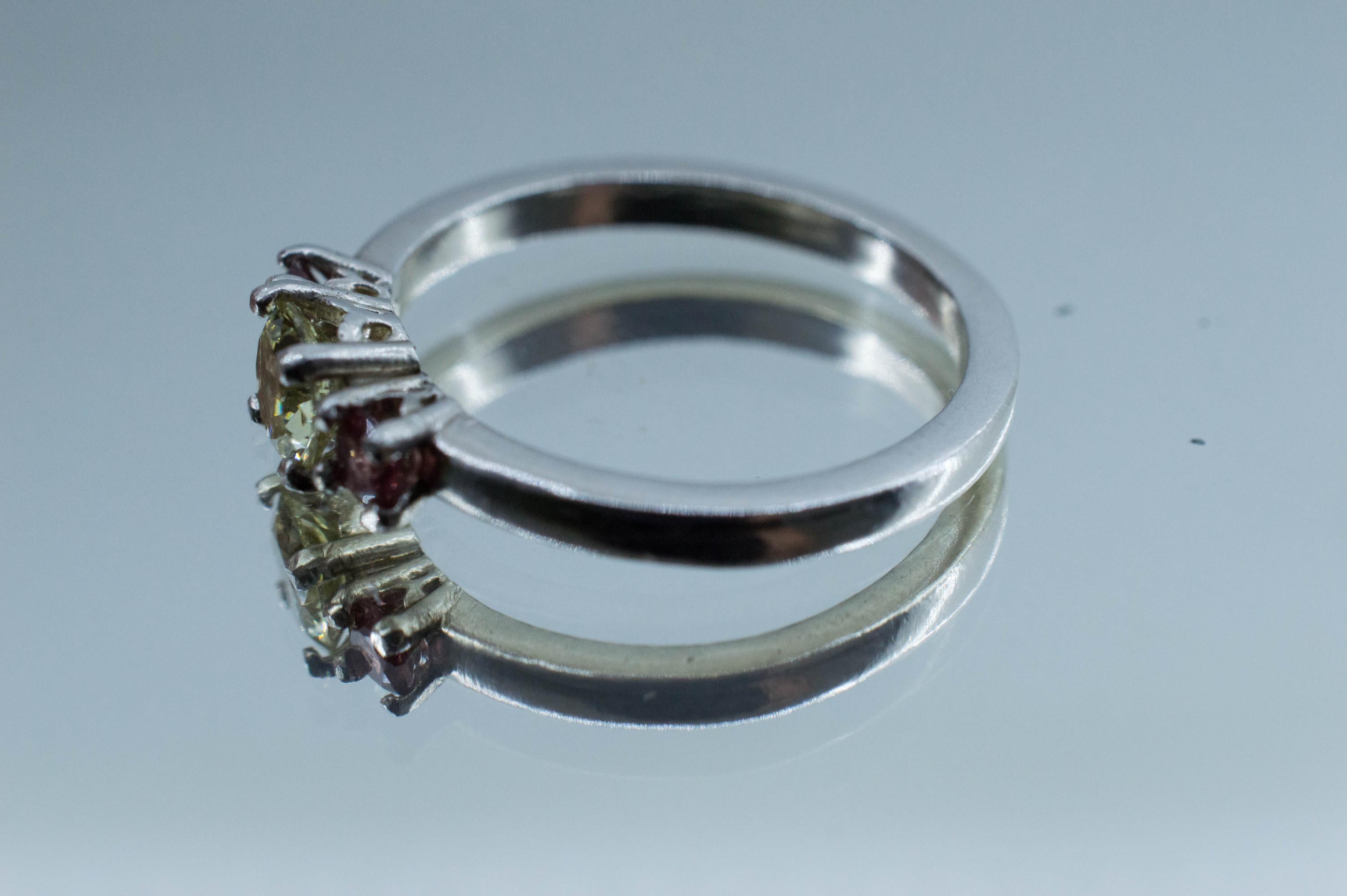 Grossular and Imperial Garnet Ring, Natural Untreated Tanzania Garnets - Mark Oliver Gems