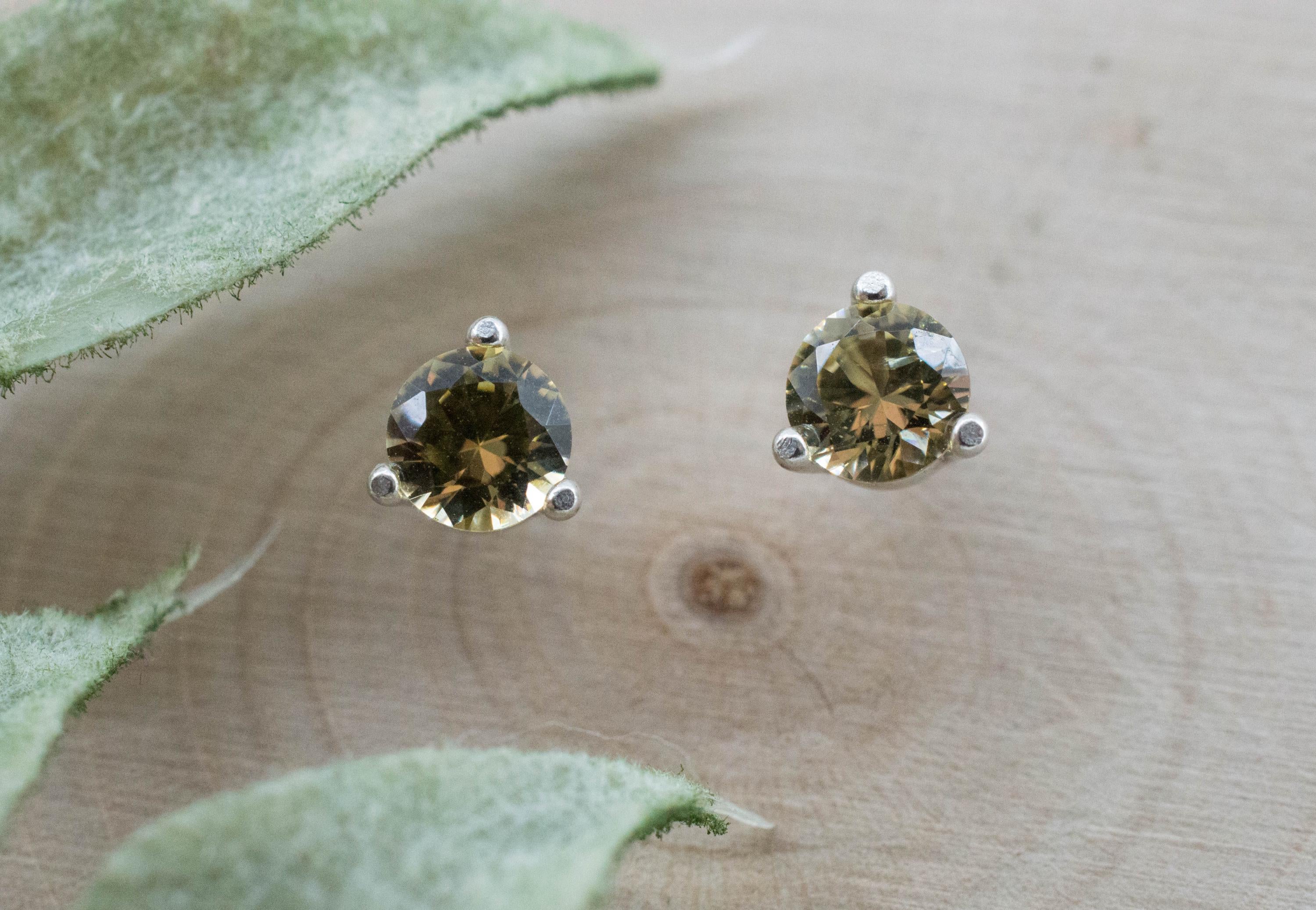 Grossular Garnet Earrings; Natural Untreated Tanzania Garnet; 0.655cts - Mark Oliver Gems