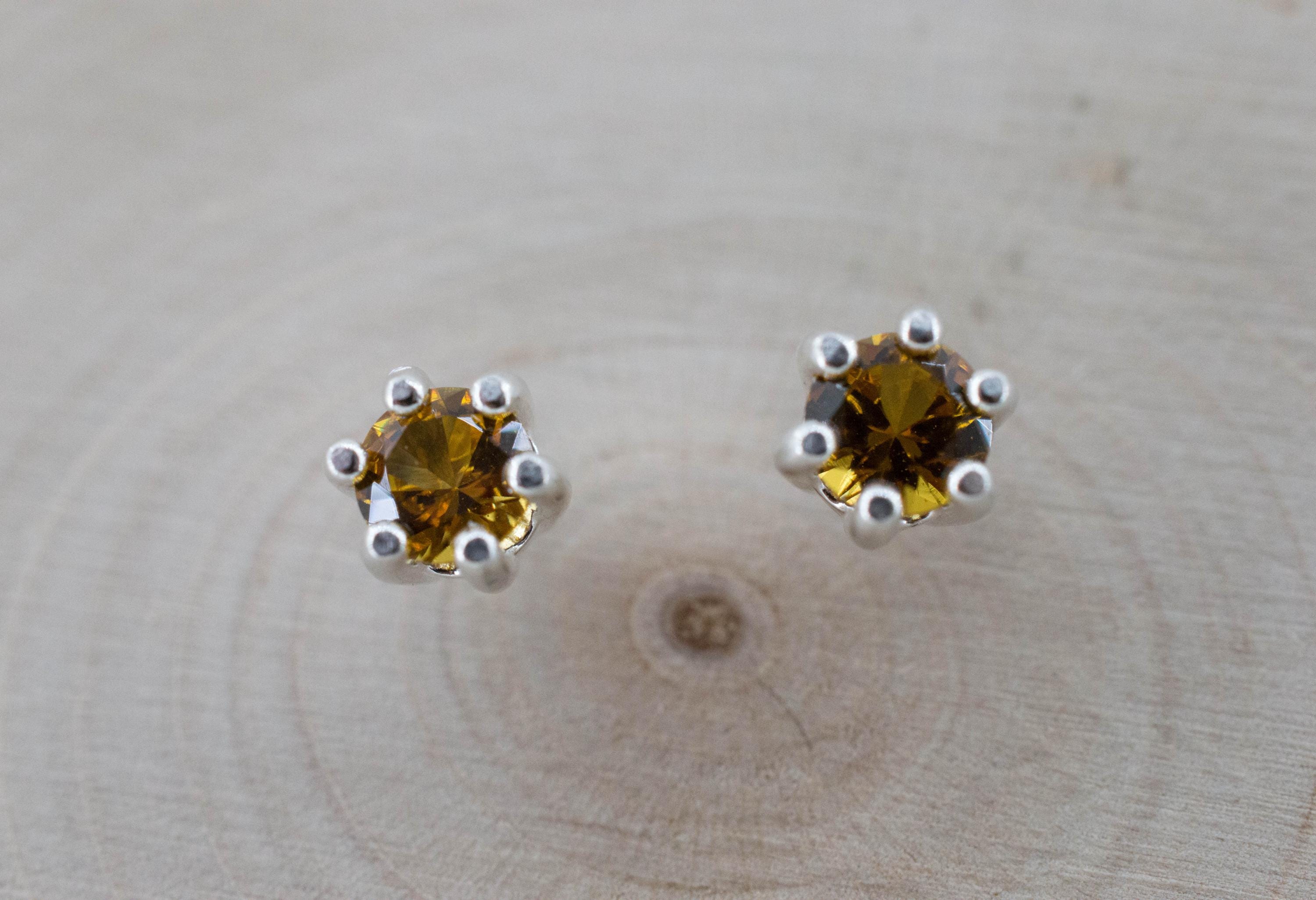 Grossular Garnet Earrings; Natural Untreated Tanzania Garnet; 0.680cts - Mark Oliver Gems