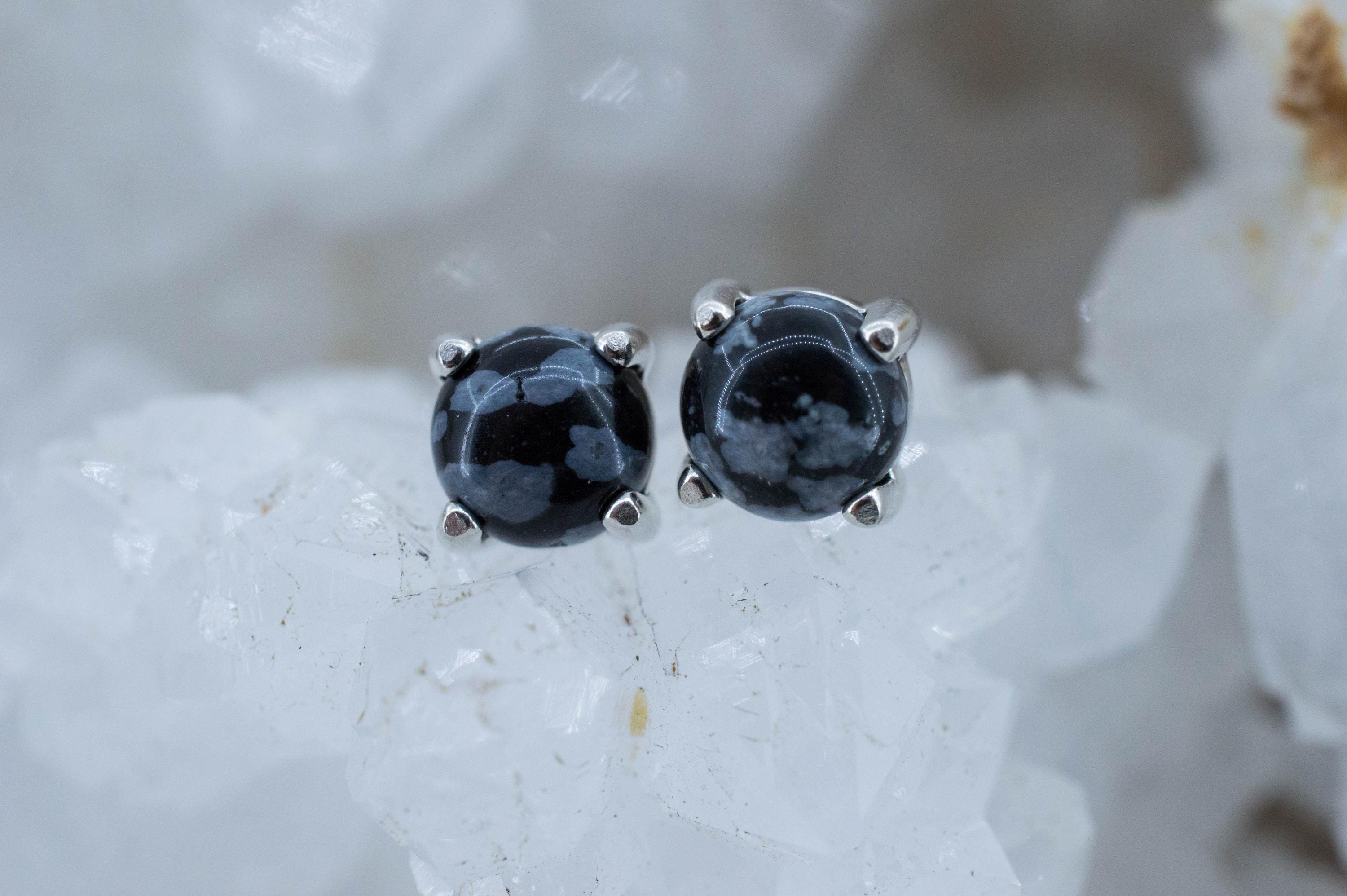 Snowflake Obsidian Earrings; Genuine Untreated Utah Obsidian; 1.100cts - Mark Oliver Gems