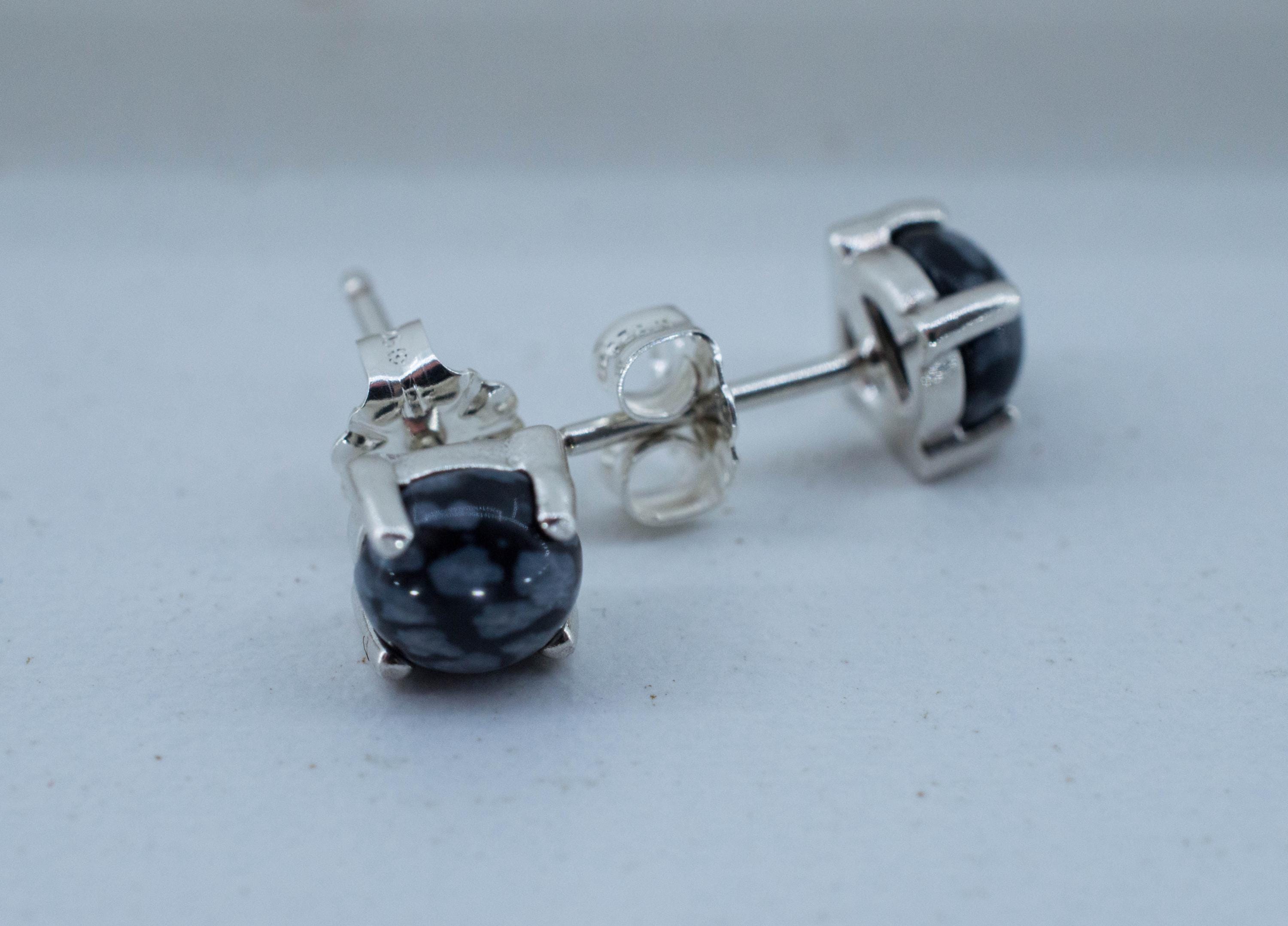 Snowflake Obsidian Earrings; Genuine Untreated Utah Obsidian; 1.215cts - Mark Oliver Gems