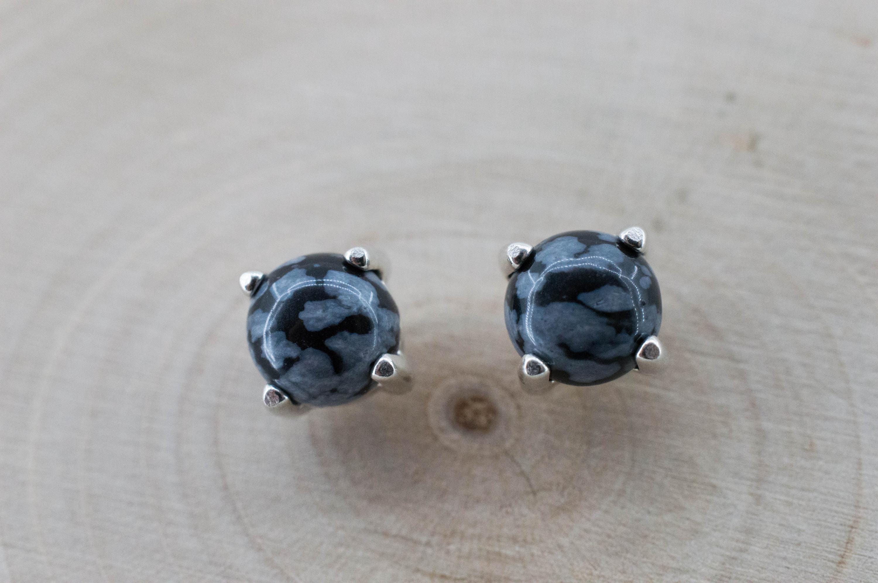 Snowflake Obsidian Earrings; Genuine Untreated Utah Obsidian; 1.215cts - Mark Oliver Gems