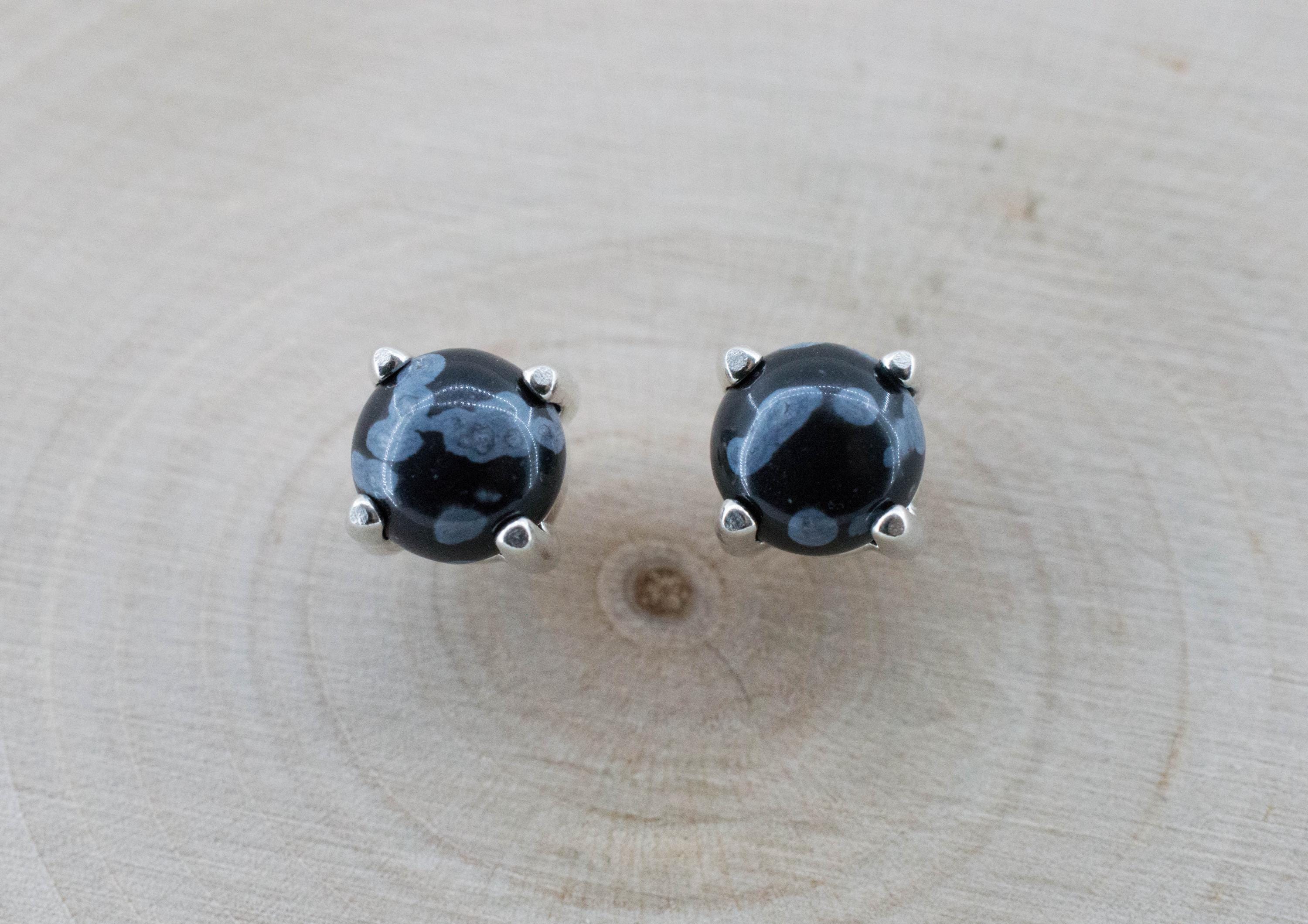 Snowflake Obsidian Earrings; Genuine Untreated Utah Obsidian; 1.300cts - Mark Oliver Gems