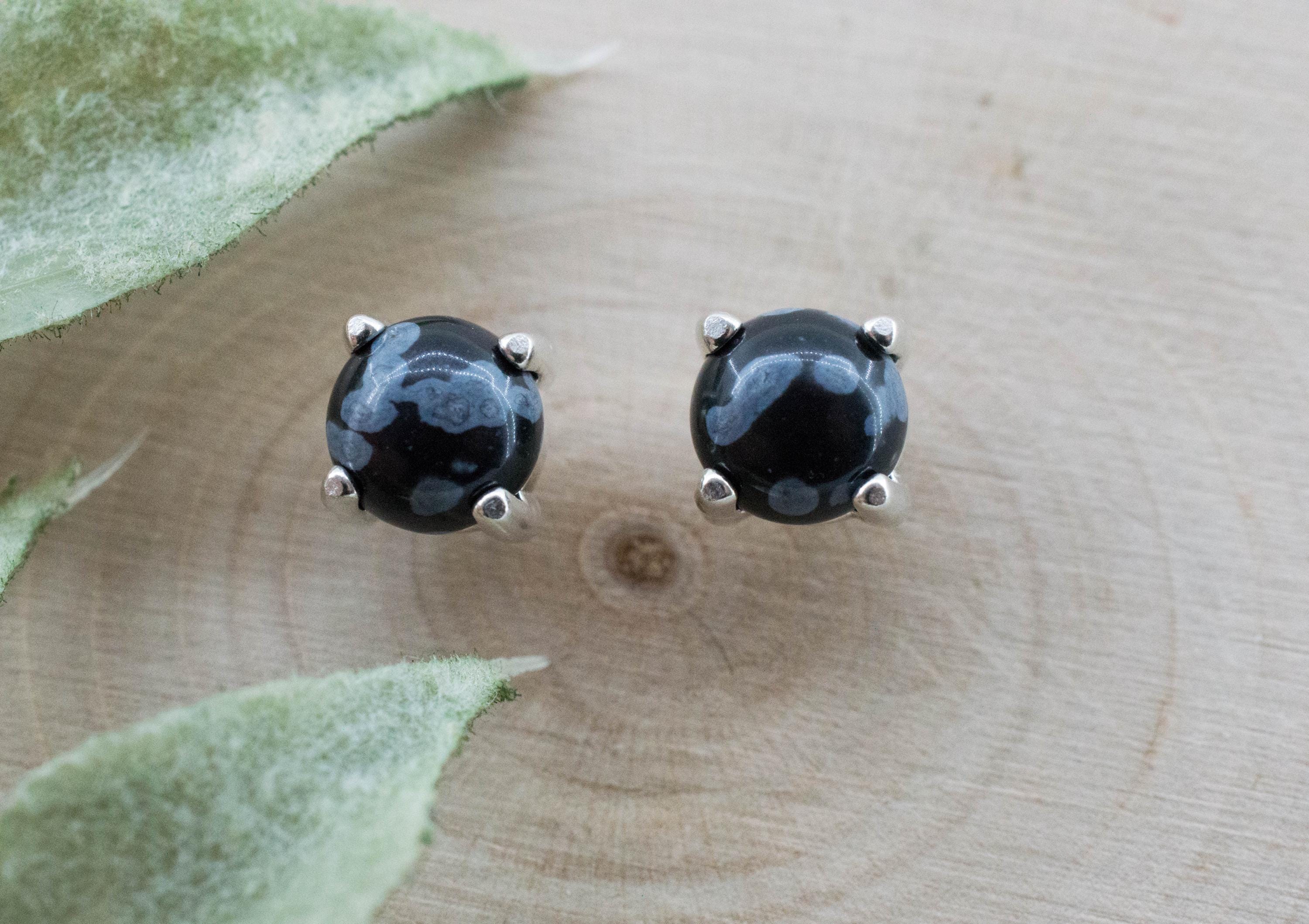 Snowflake Obsidian Earrings; Genuine Untreated Utah Obsidian; 1.300cts - Mark Oliver Gems