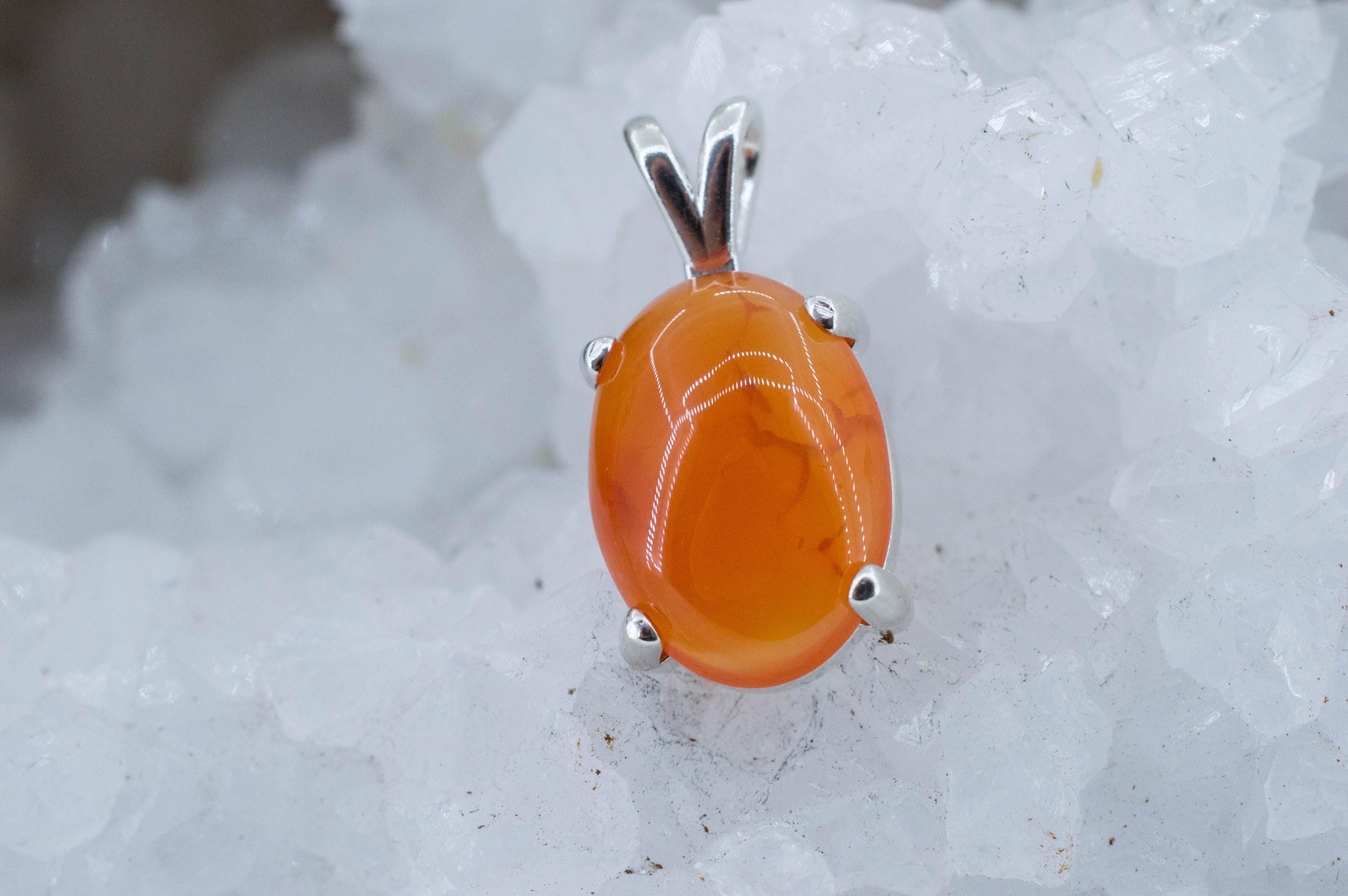 Carnelian Pendant, Natural Untreated India Carnelian; 9.210cts - Mark Oliver Gems