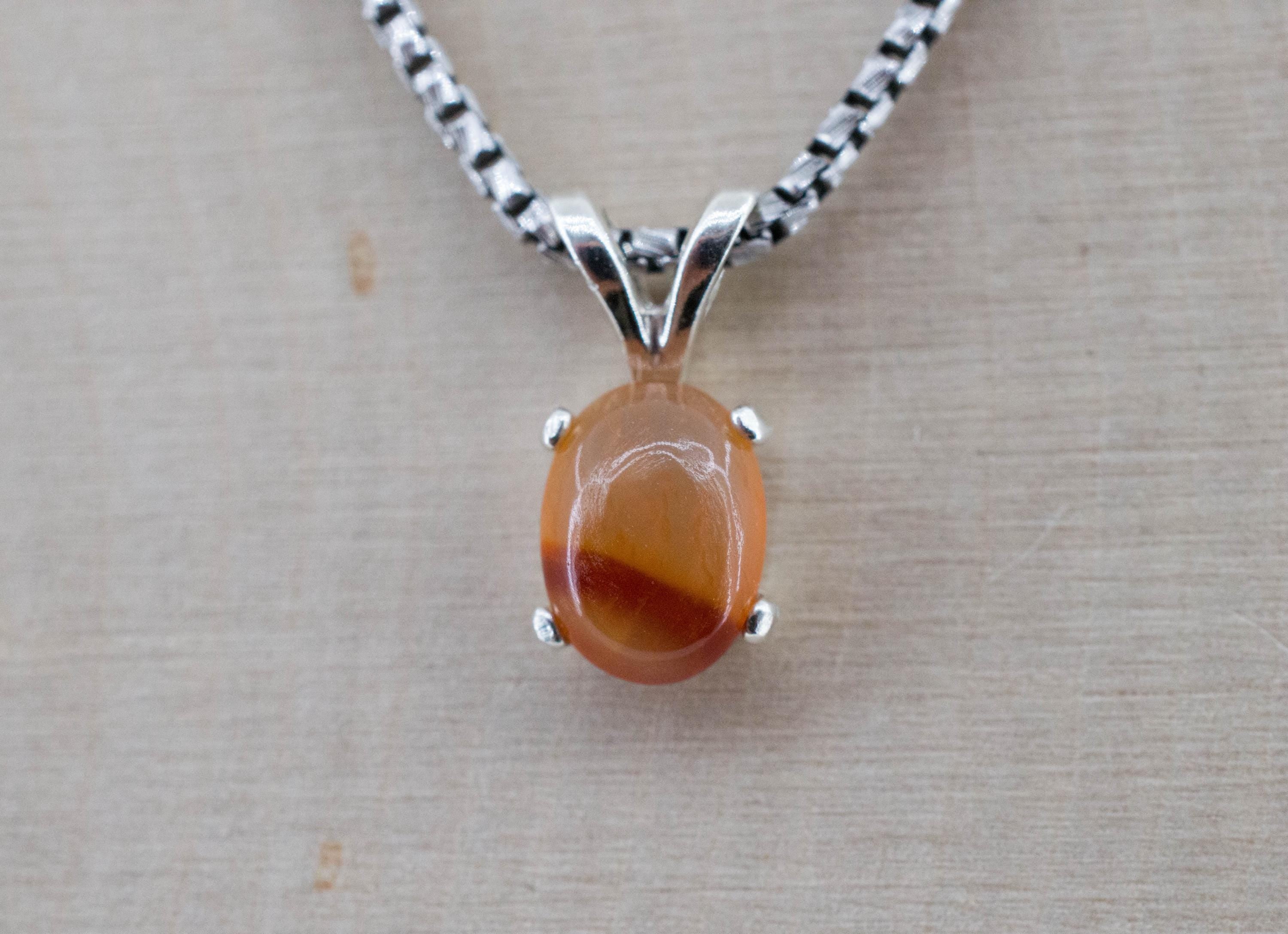 Carnelian Pendant, Natural Untreated New Jersey Carnelian; 0.935cts - Mark Oliver Gems