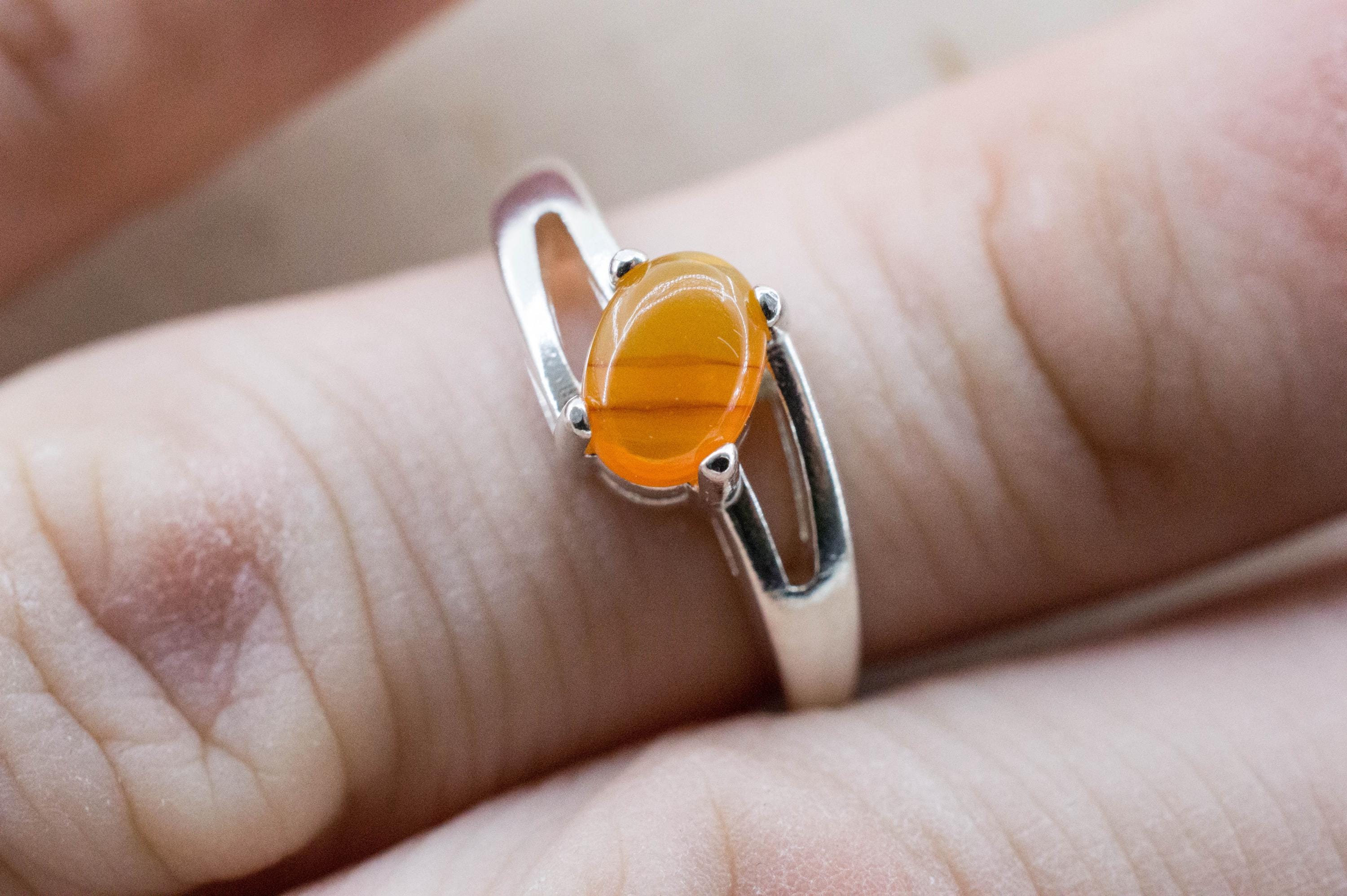 Carnelian Ring, Natural Untreated New Jersey Carnelian; 0.865cts - Mark Oliver Gems