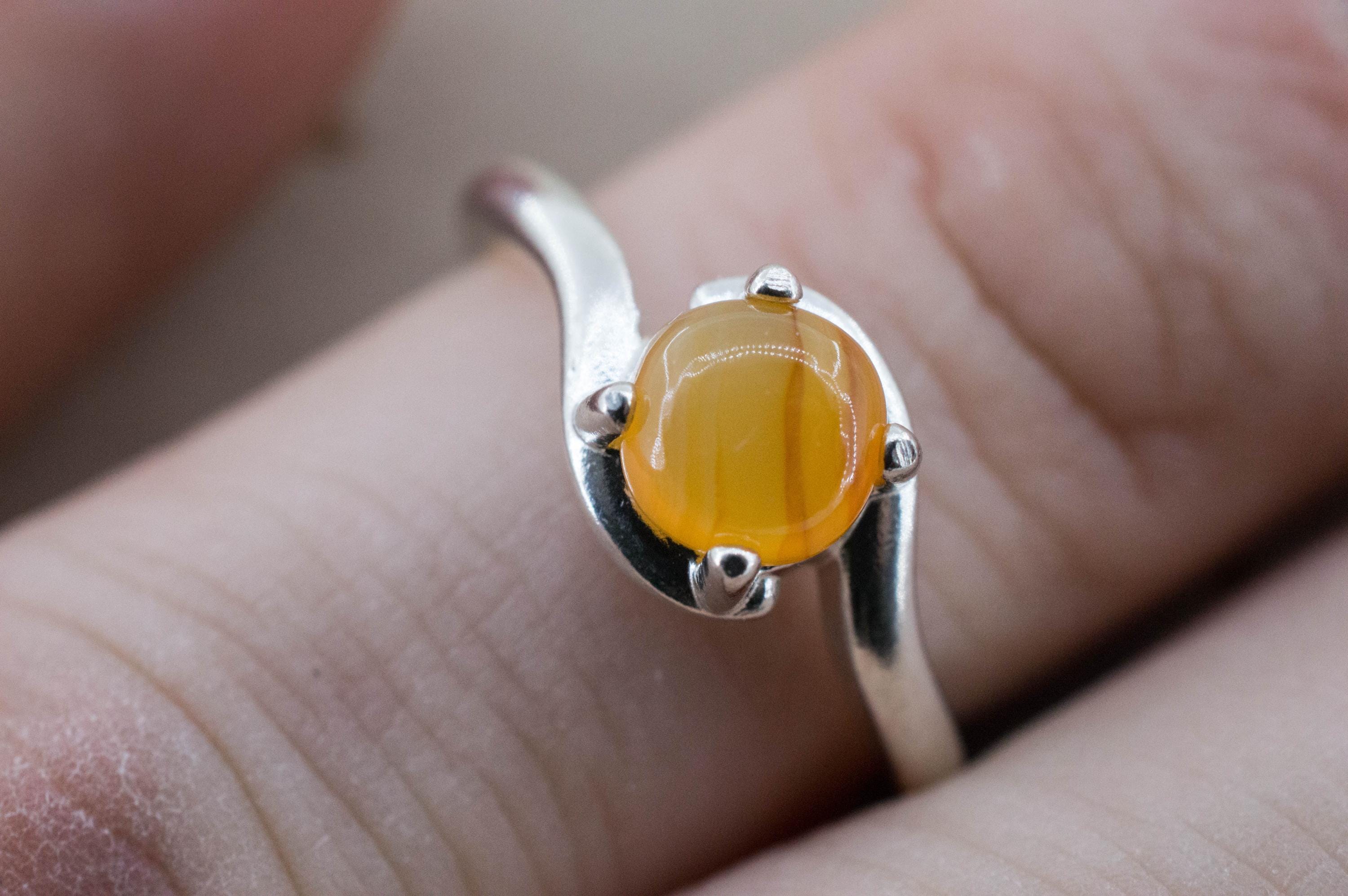 Carnelian Ring, Natural Untreated New Jersey Carnelian; 0.955cts - Mark Oliver Gems