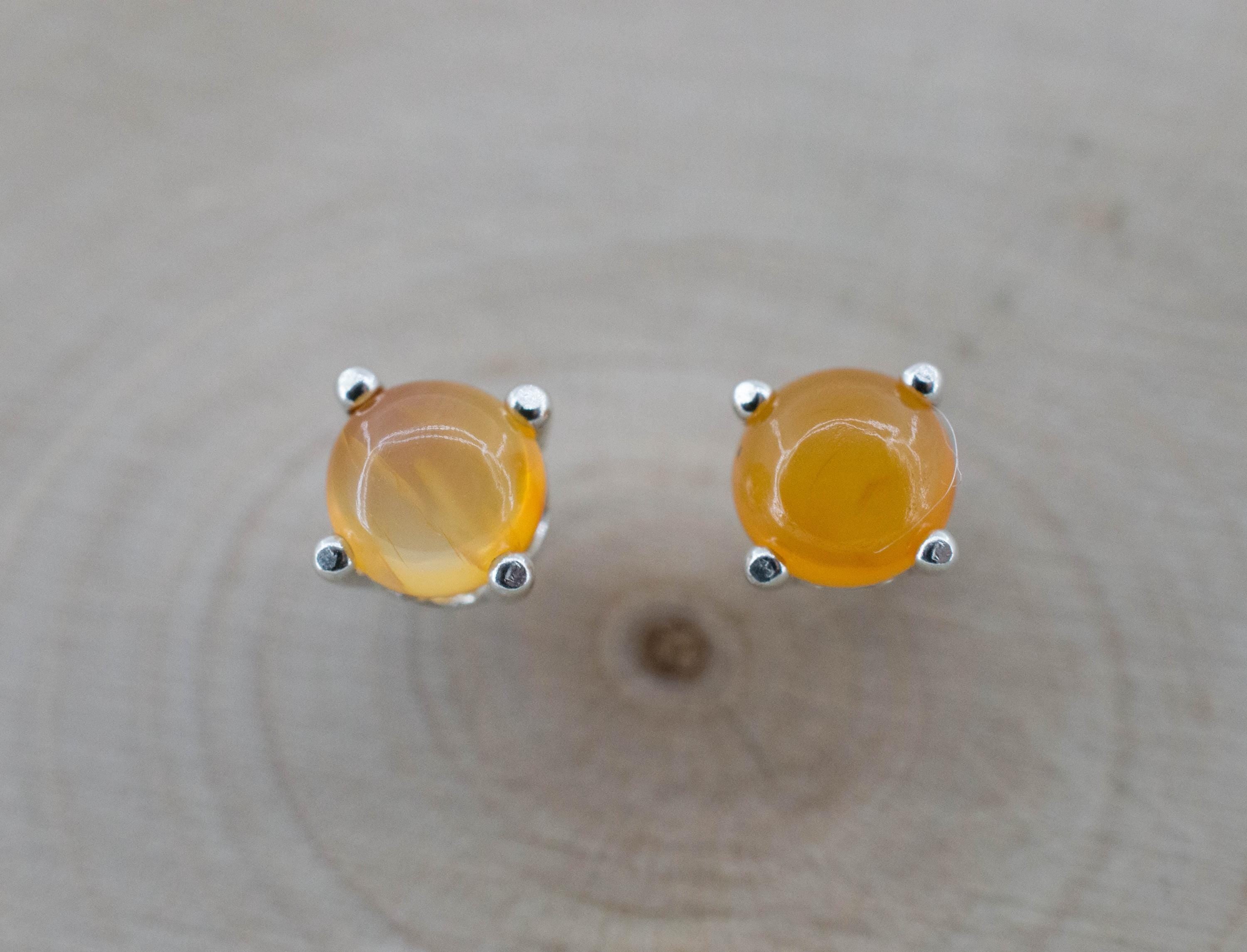Carnelian Earrings, Natural Untreated New Jersey Carnelian; 1.185cts - Mark Oliver Gems