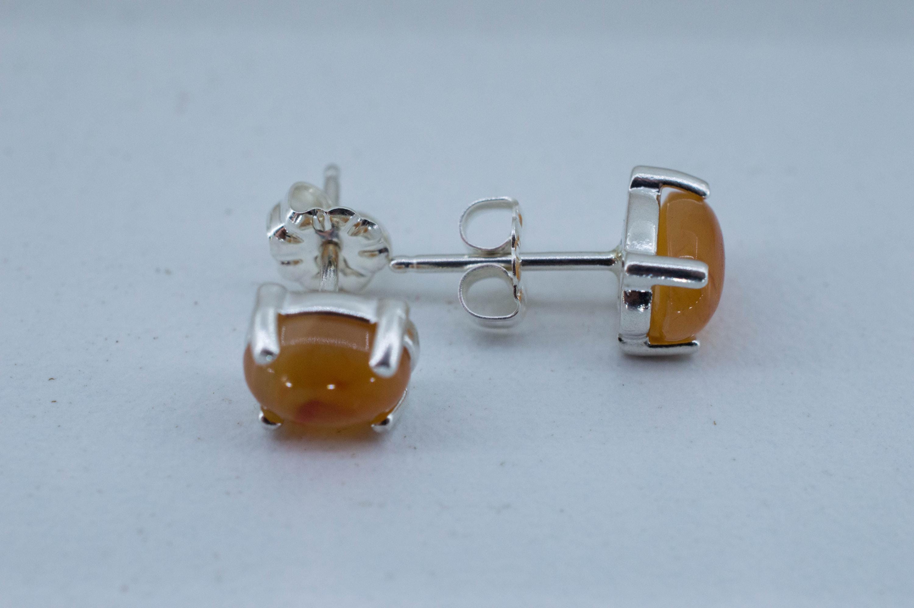 Carnelian Earrings, Natural Untreated New Jersey Carnelian; 2.230cts - Mark Oliver Gems