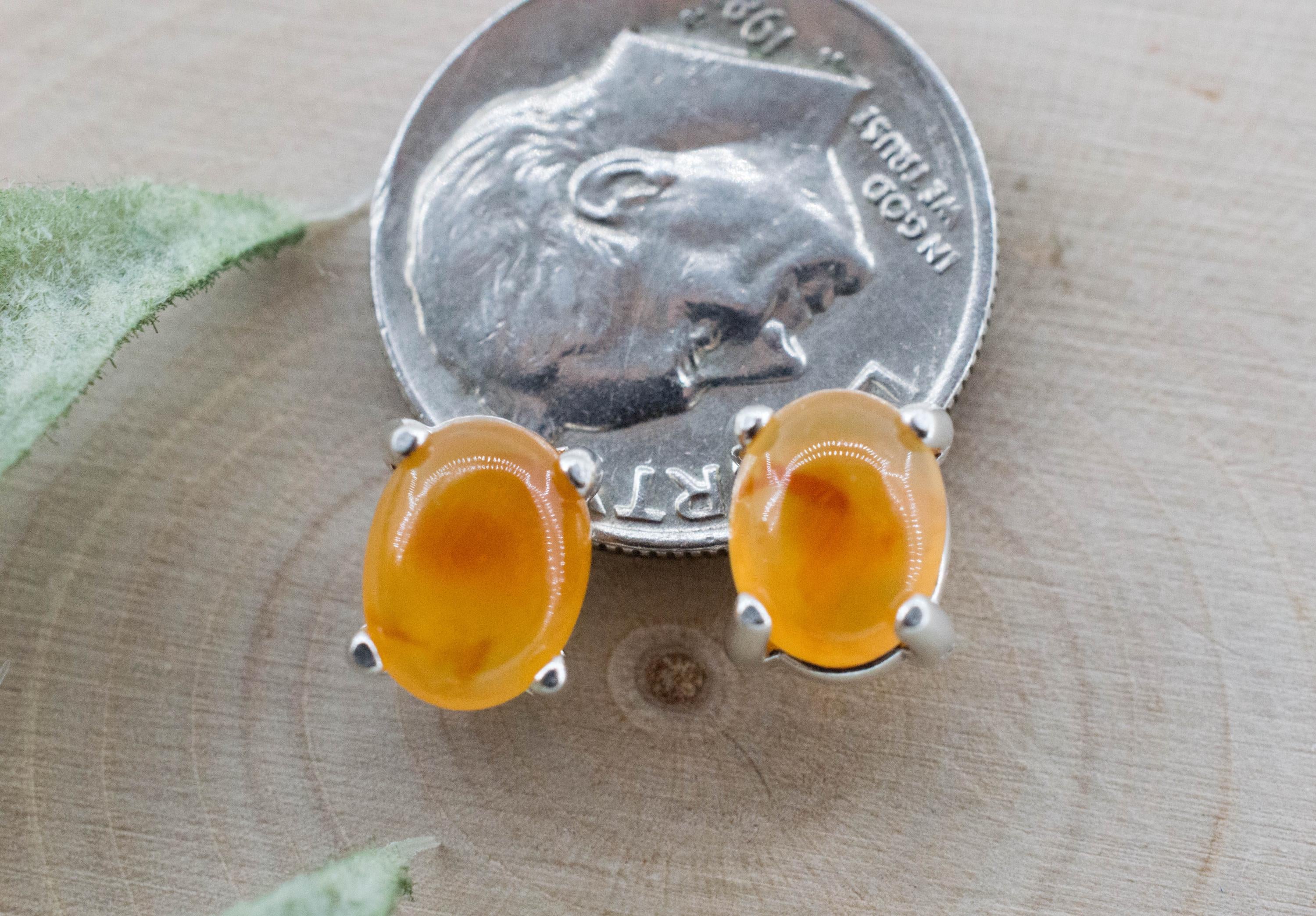 Carnelian Earrings, Natural Untreated New Jersey Carnelian; 2.230cts - Mark Oliver Gems