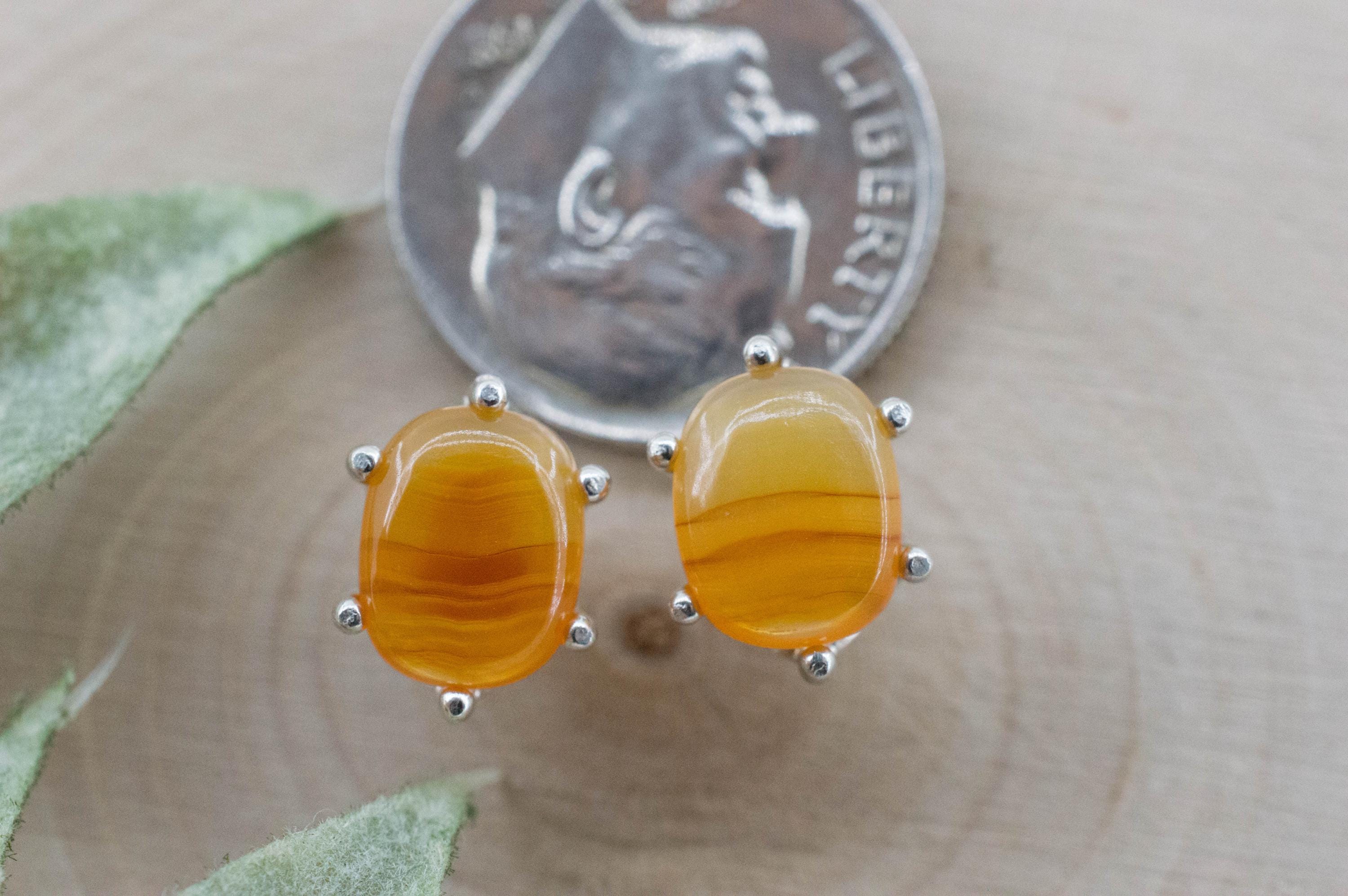 Carnelian Earrings, Natural Untreated New Jersey Carnelian; 3.115cts - Mark Oliver Gems