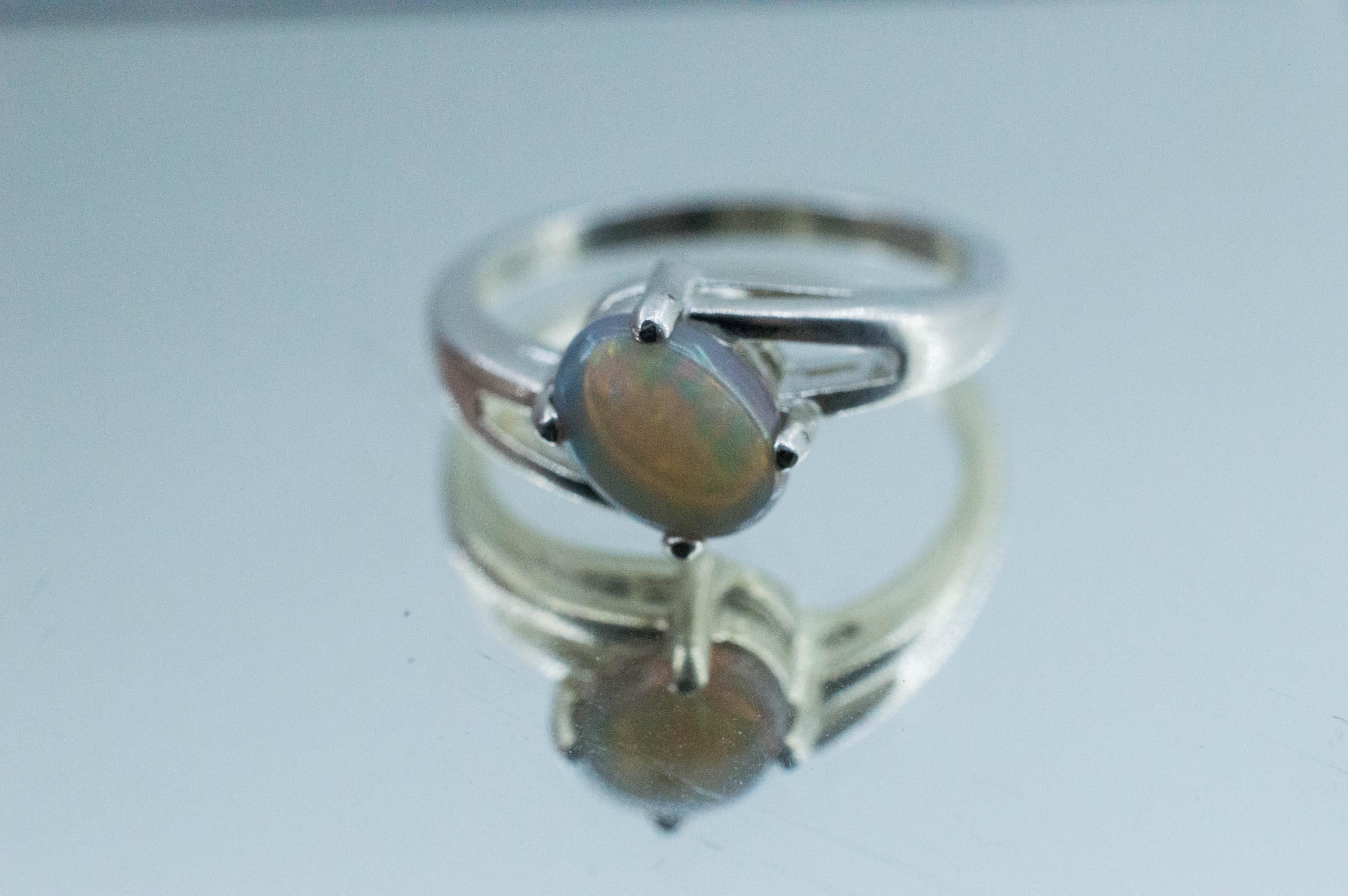Gray Opal Ring, Natural Untreated Australian Opal; 0.880cts - Mark Oliver Gems