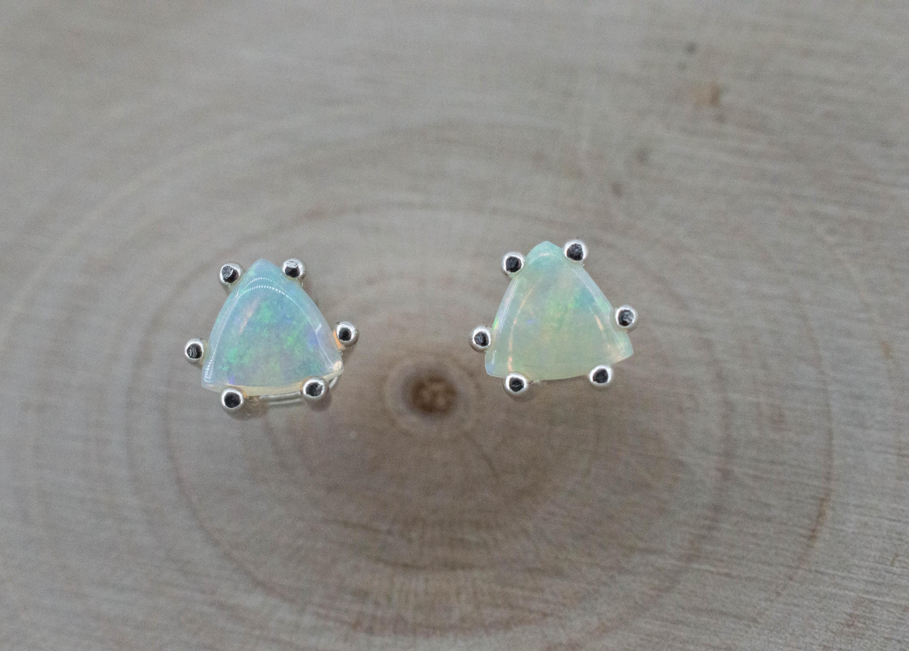 Opal Earrings, Natural Untreated Australian Opal; 0.485cts - Mark Oliver Gems