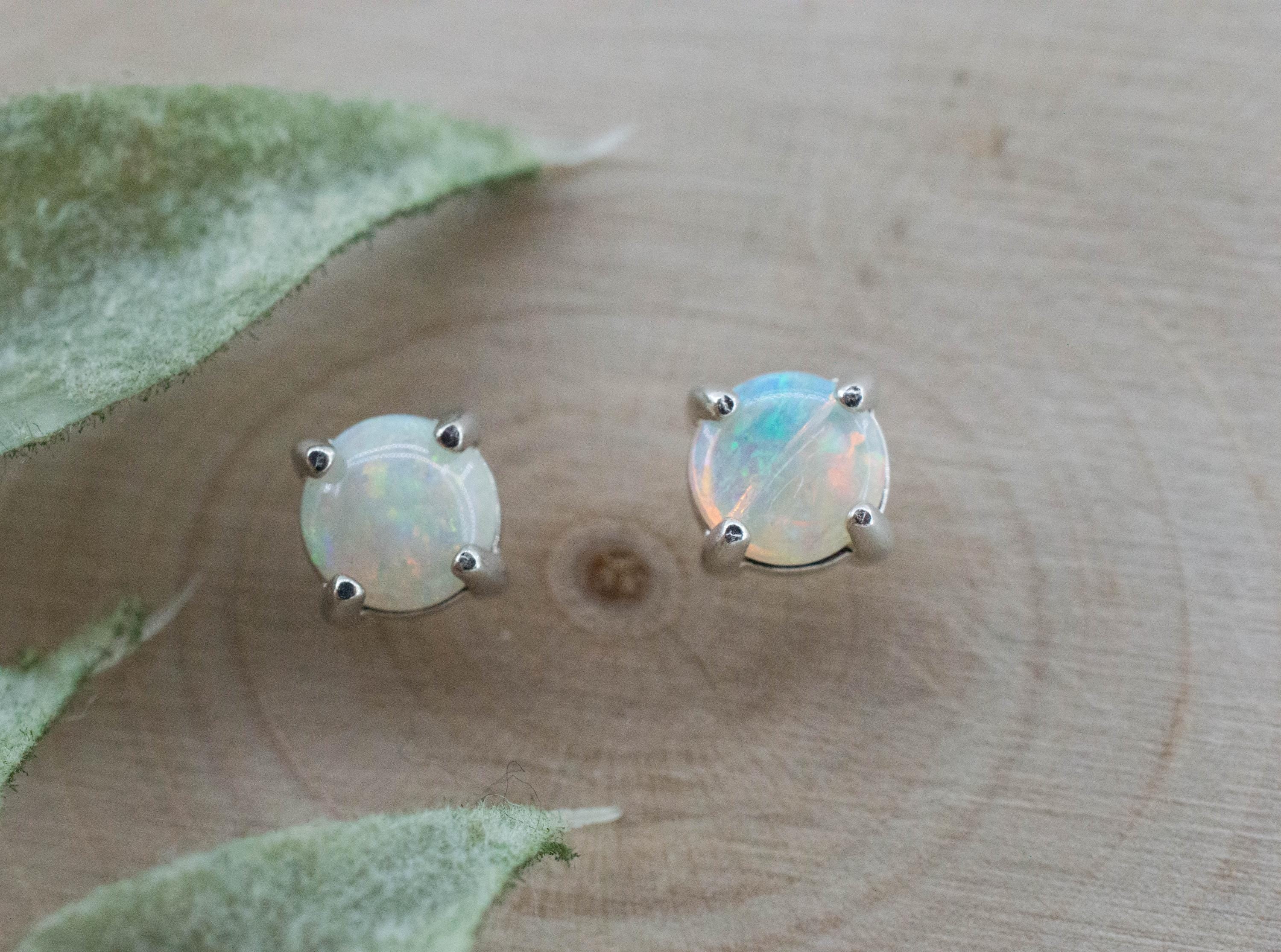 Opal Earrings, Natural Untreated Australian Opal; 0.500cts - Mark Oliver Gems