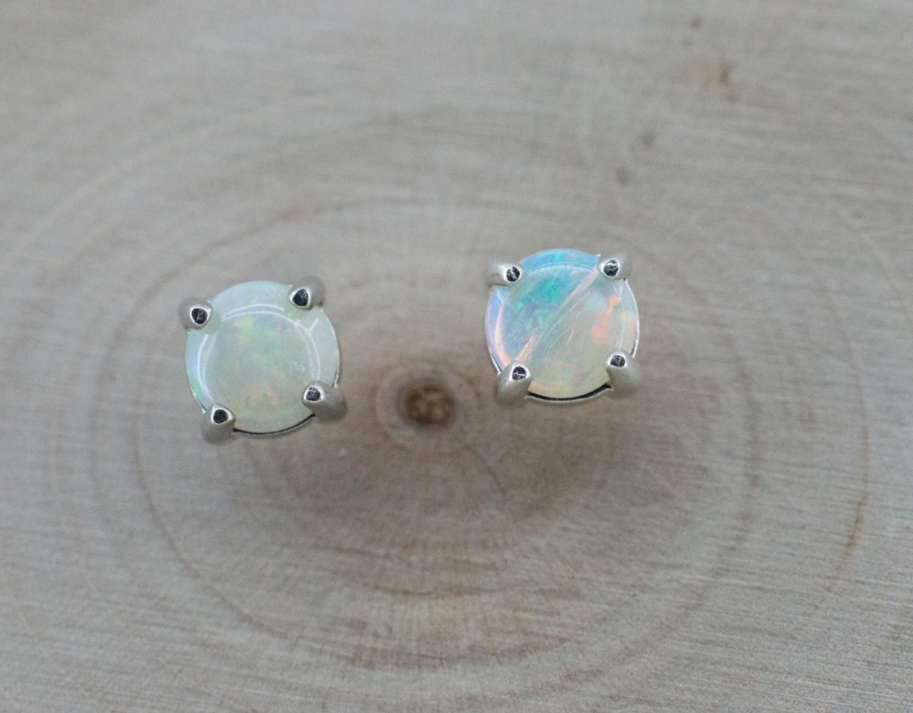 Opal Earrings, Natural Untreated Australian Opal; 0.500cts - Mark Oliver Gems
