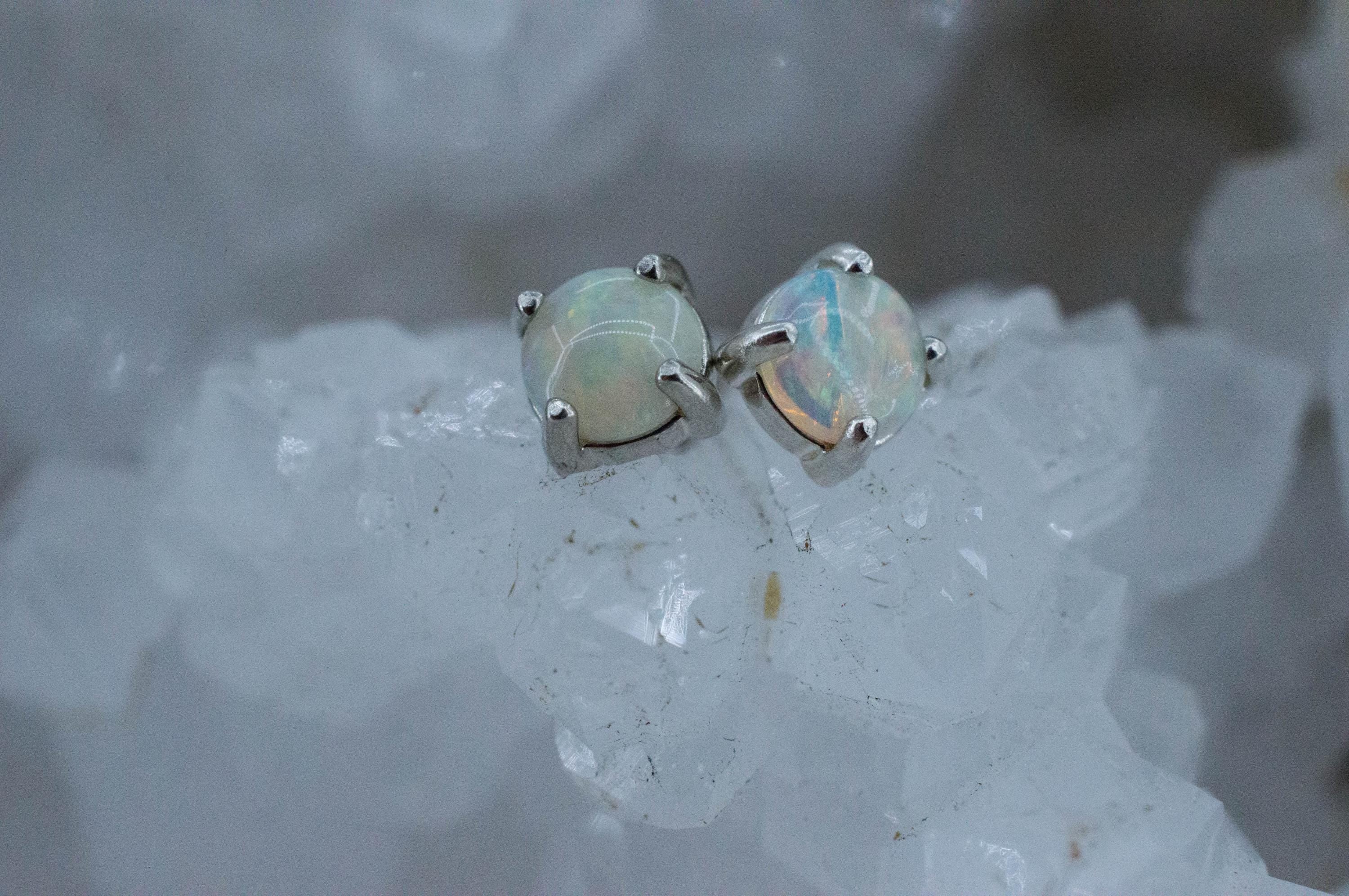 Opal Earrings, Natural Untreated Australian Opal; 0.500cts - Mark Oliver Gems