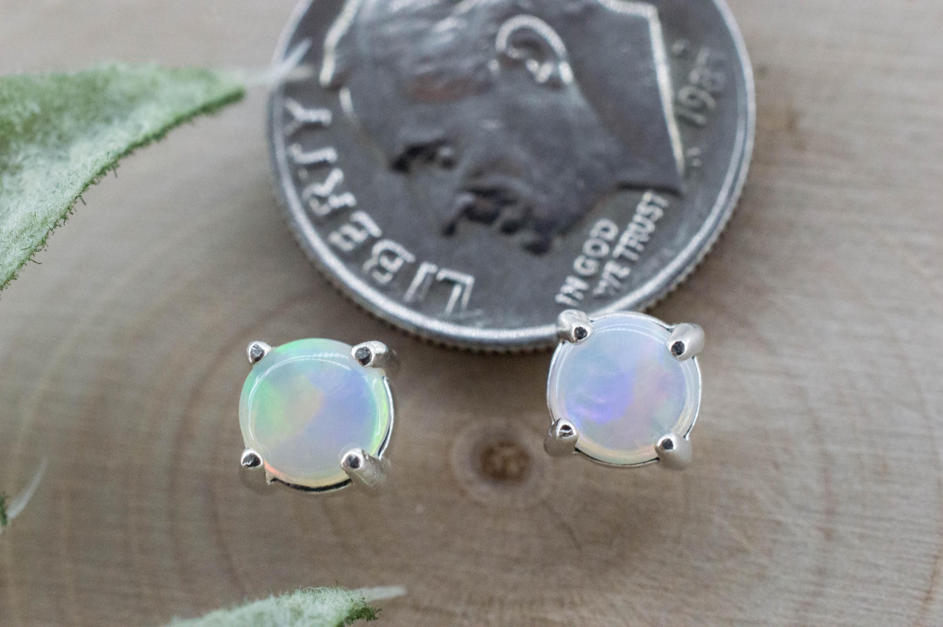 Opal Earrings, Natural Untreated Australian Opal; 0.545cts - Mark Oliver Gems