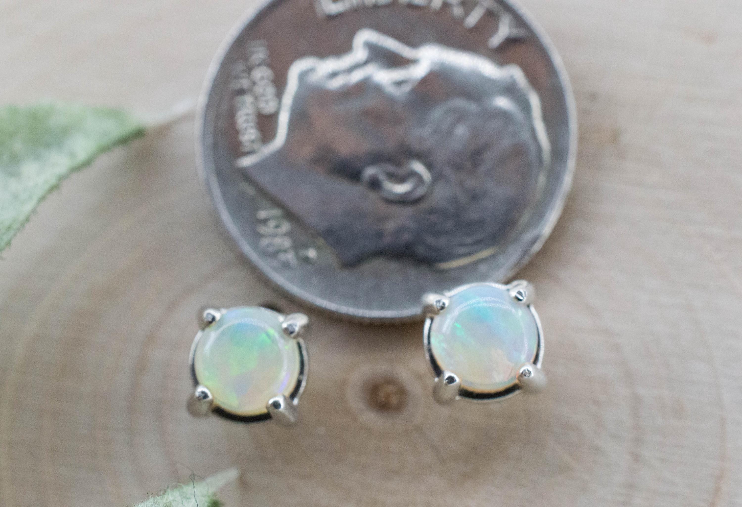 Opal Earrings, Natural Untreated Australian Opal; 0.575cts - Mark Oliver Gems
