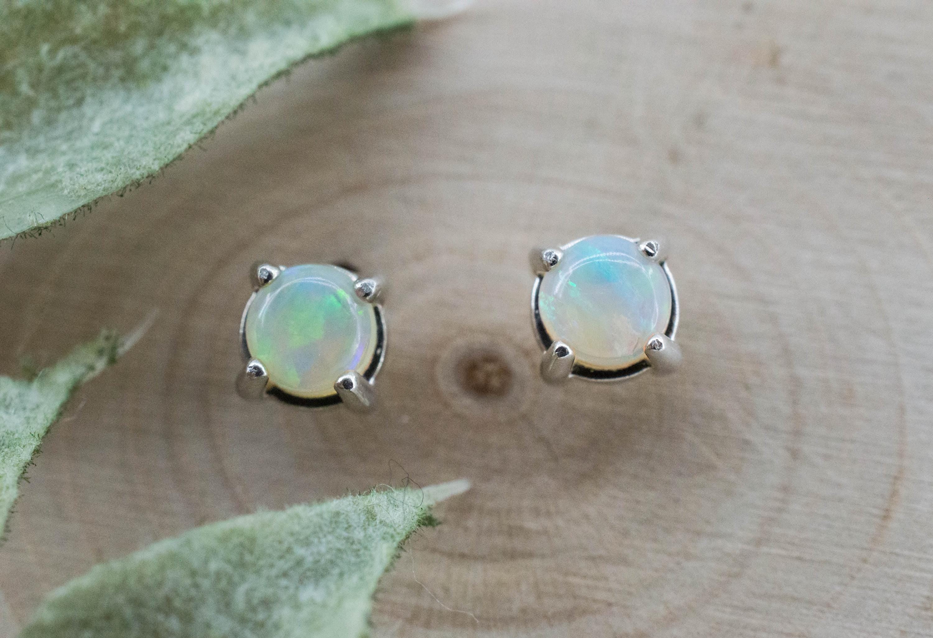 Opal Earrings, Natural Untreated Australian Opal; 0.575cts - Mark Oliver Gems