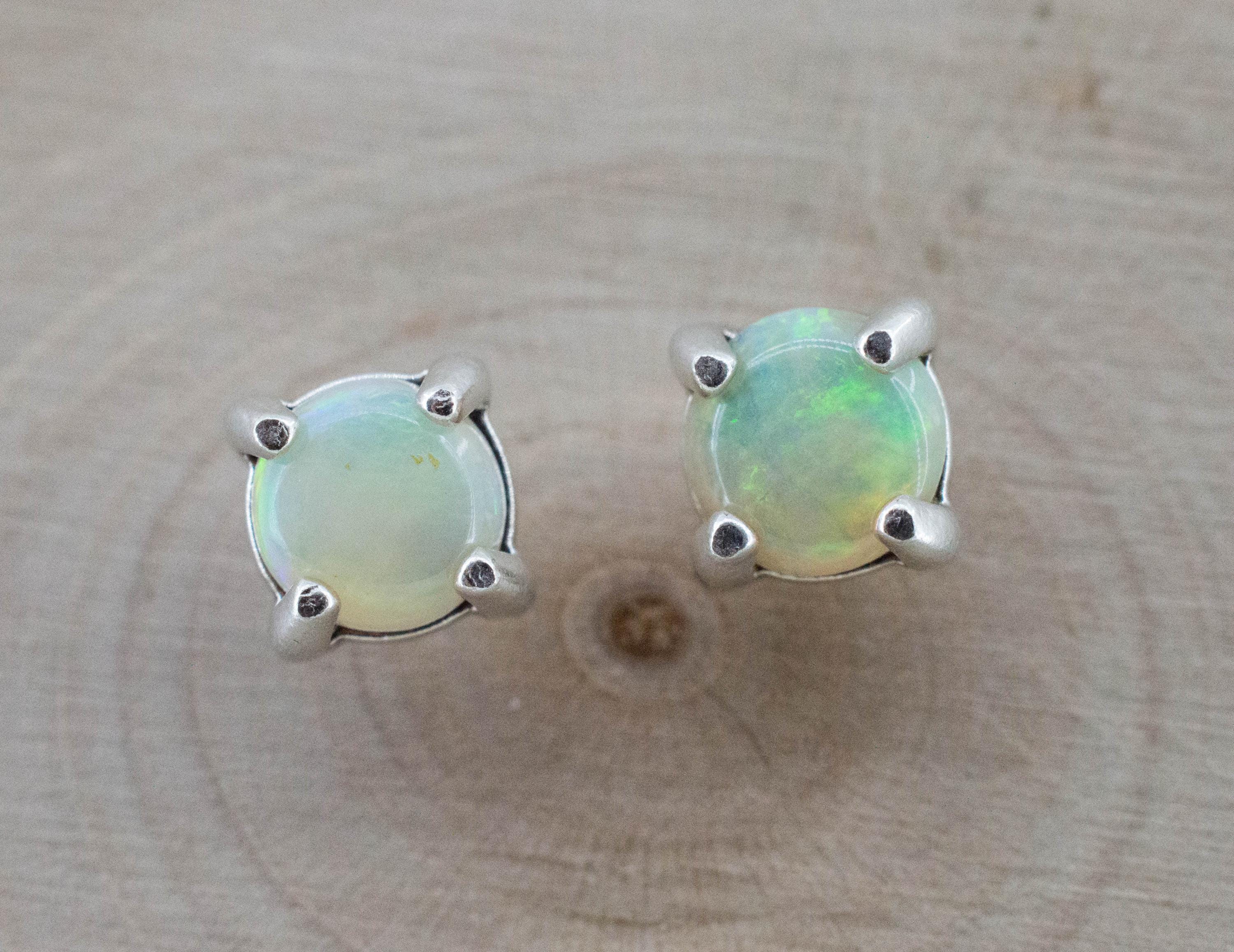 Opal Earrings, Natural Untreated Australian Opal; 0.705cts - Mark Oliver Gems