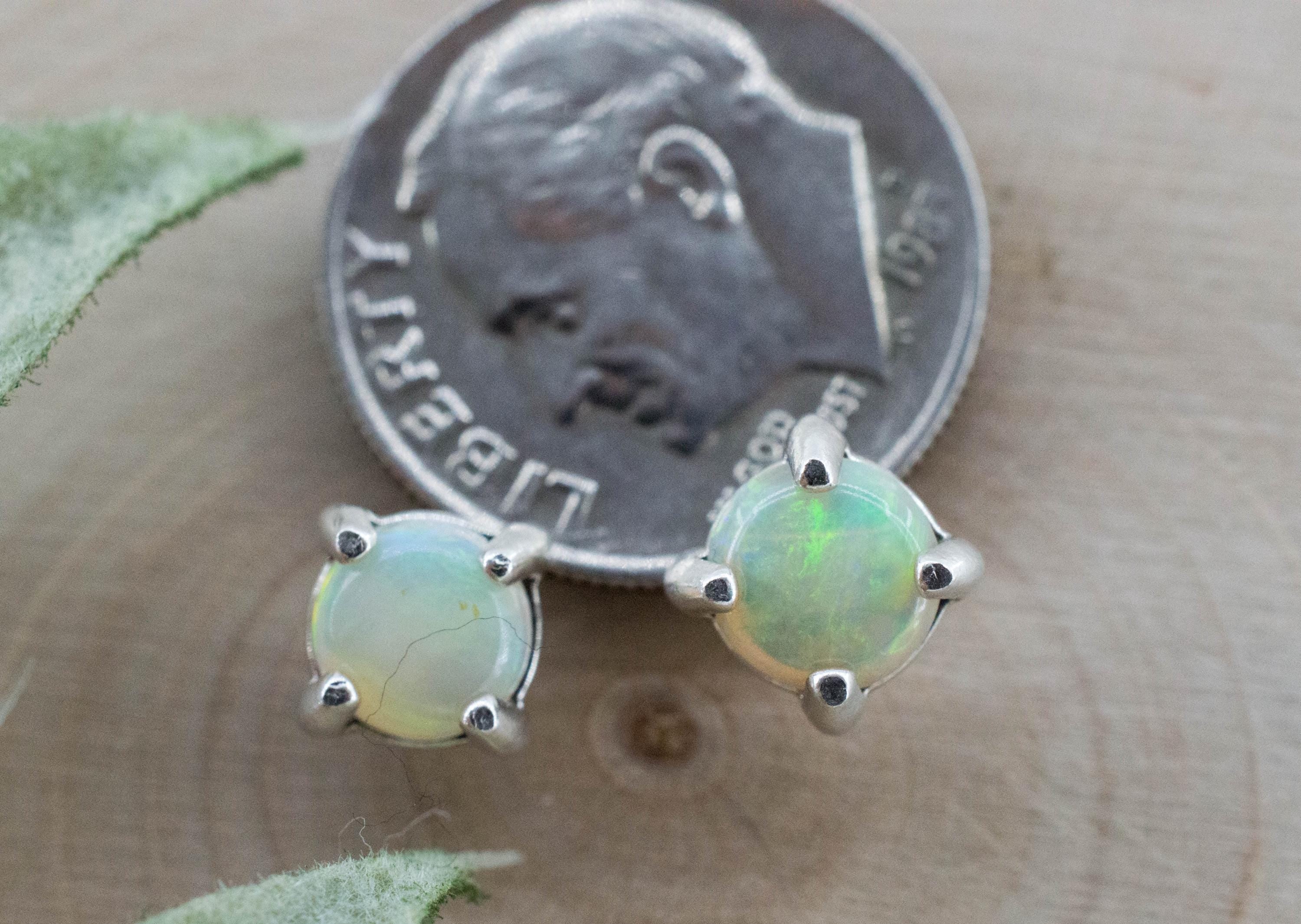 Opal Earrings, Natural Untreated Australian Opal; 0.705cts - Mark Oliver Gems