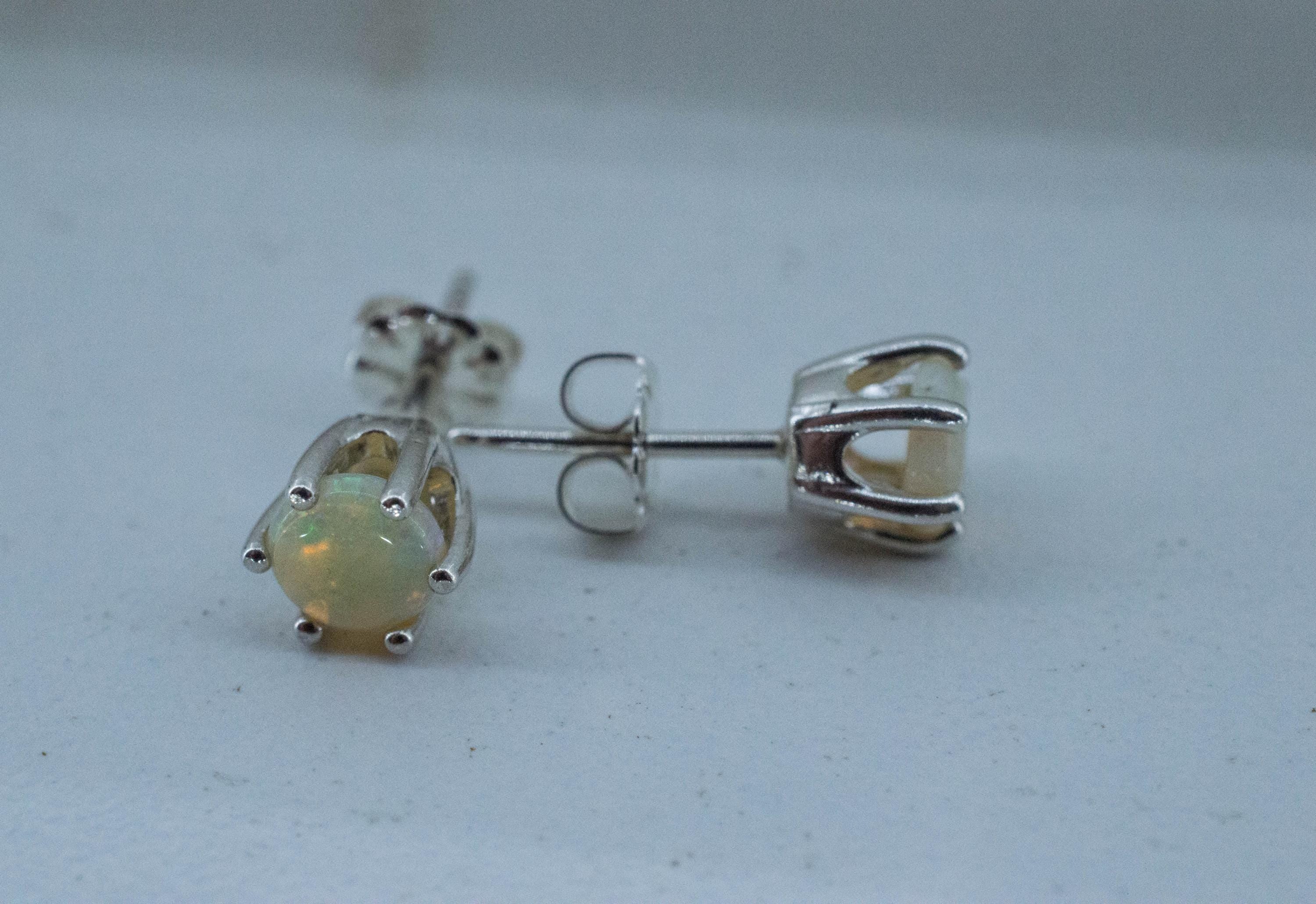 Opal Earrings, Natural Untreated Australian Opal; 0.865cts - Mark Oliver Gems