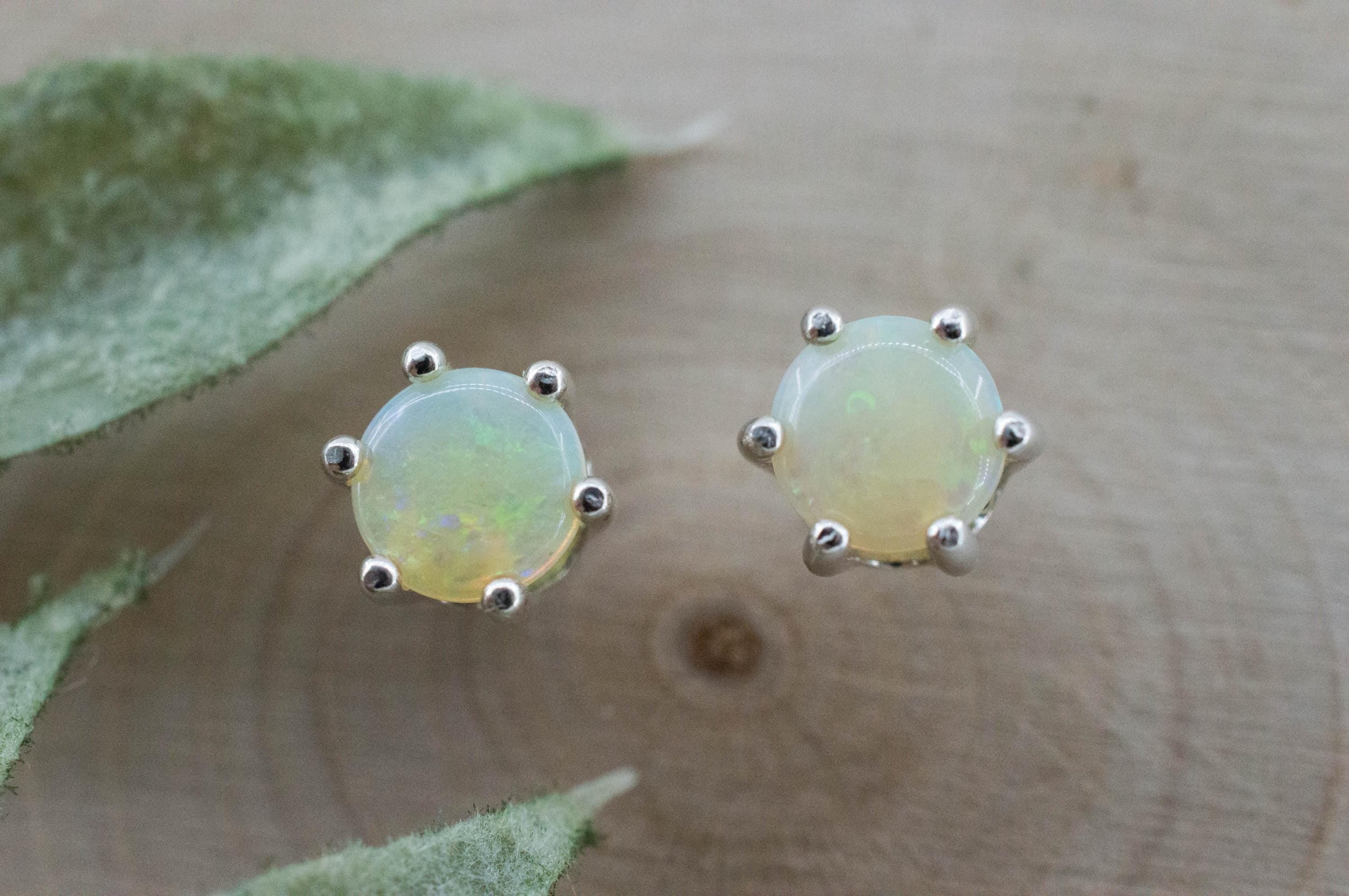 Opal Earrings, Natural Untreated Australian Opal; 0.865cts - Mark Oliver Gems