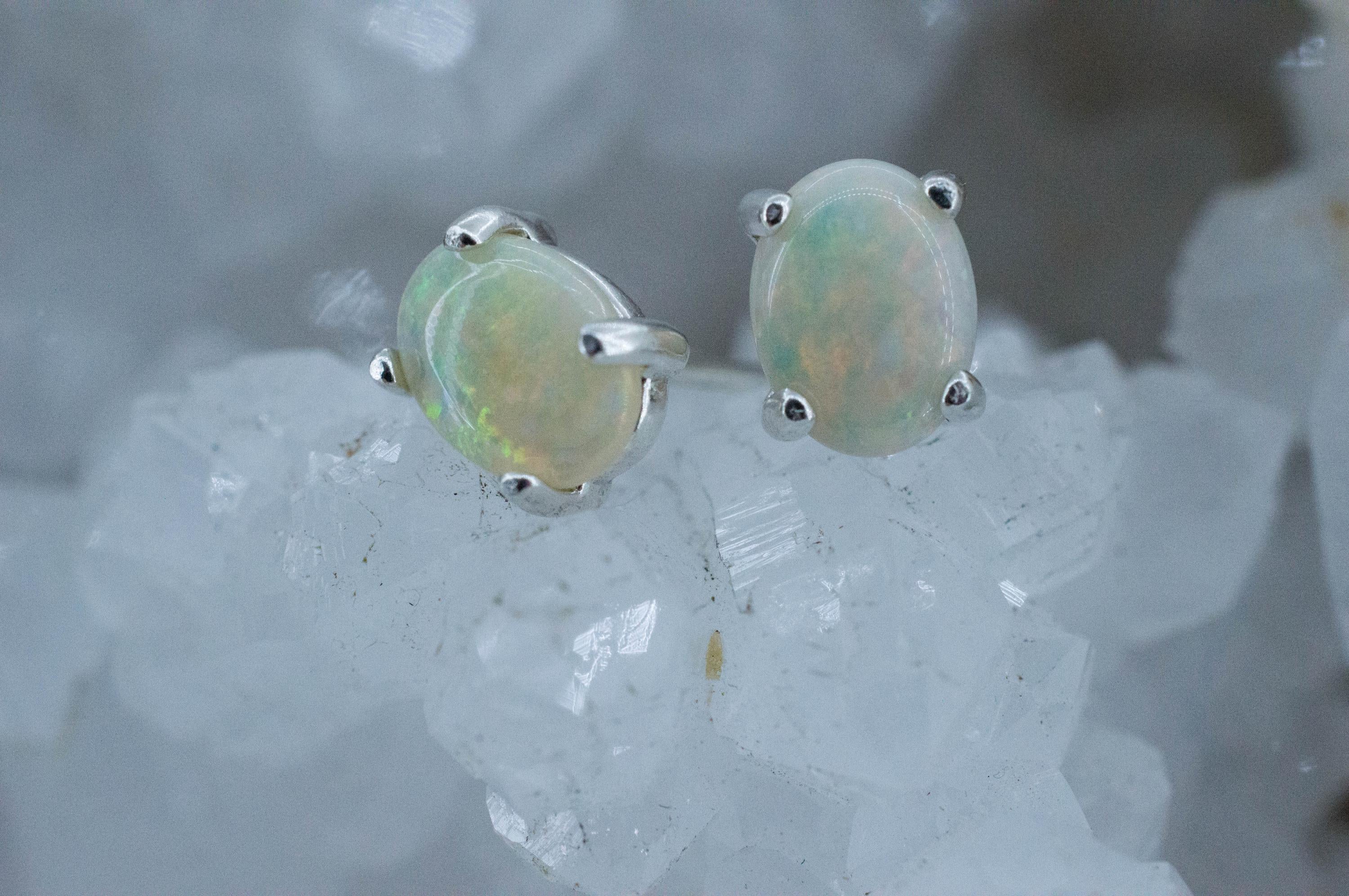 Opal Earrings, Natural Untreated Australian Opal; 1.420cts - Mark Oliver Gems