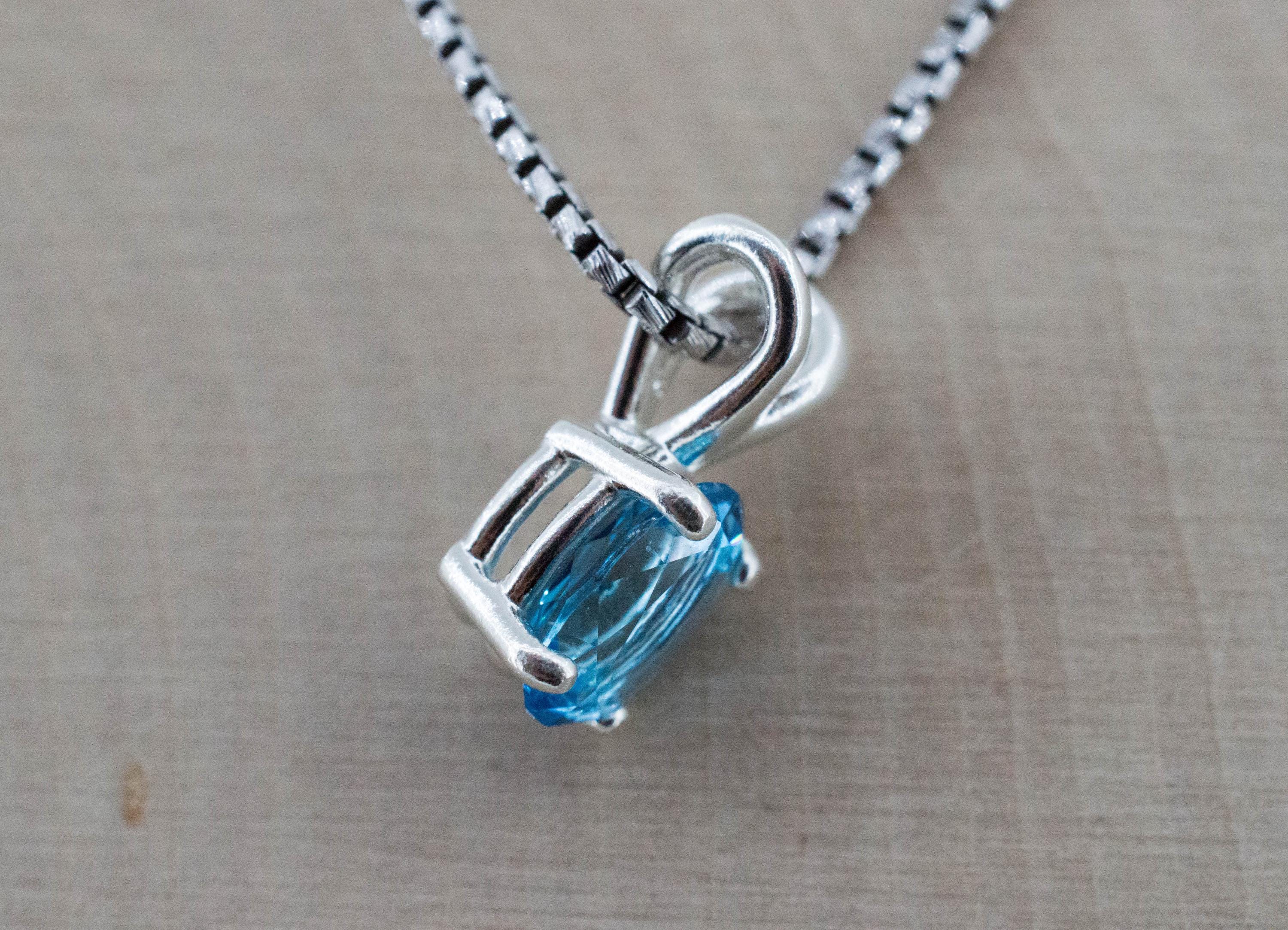 Blue Topaz Pendant; Genuine Brazil Topaz; 1.495cts - Mark Oliver Gems