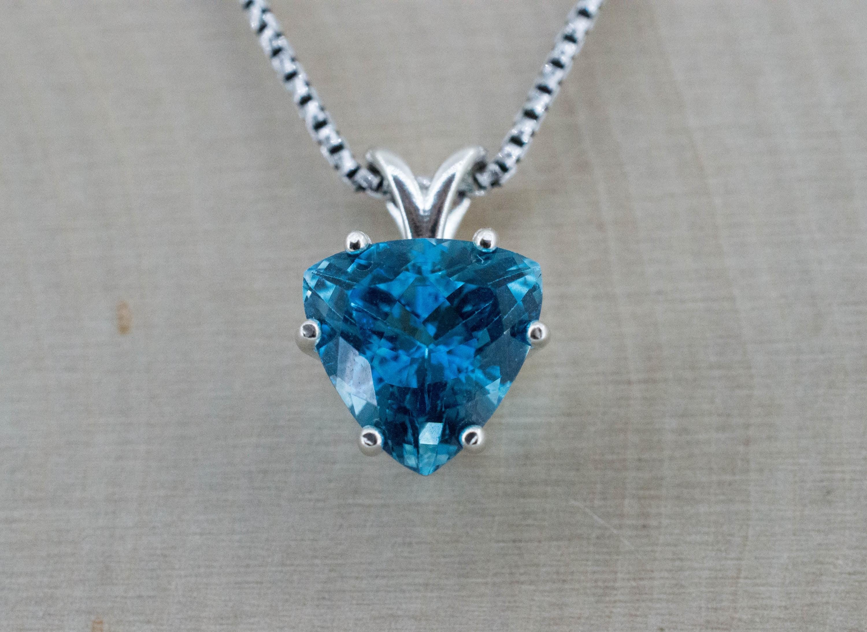 Blue Topaz Pendant; Genuine Brazil Topaz; 5.135cts - Mark Oliver Gems