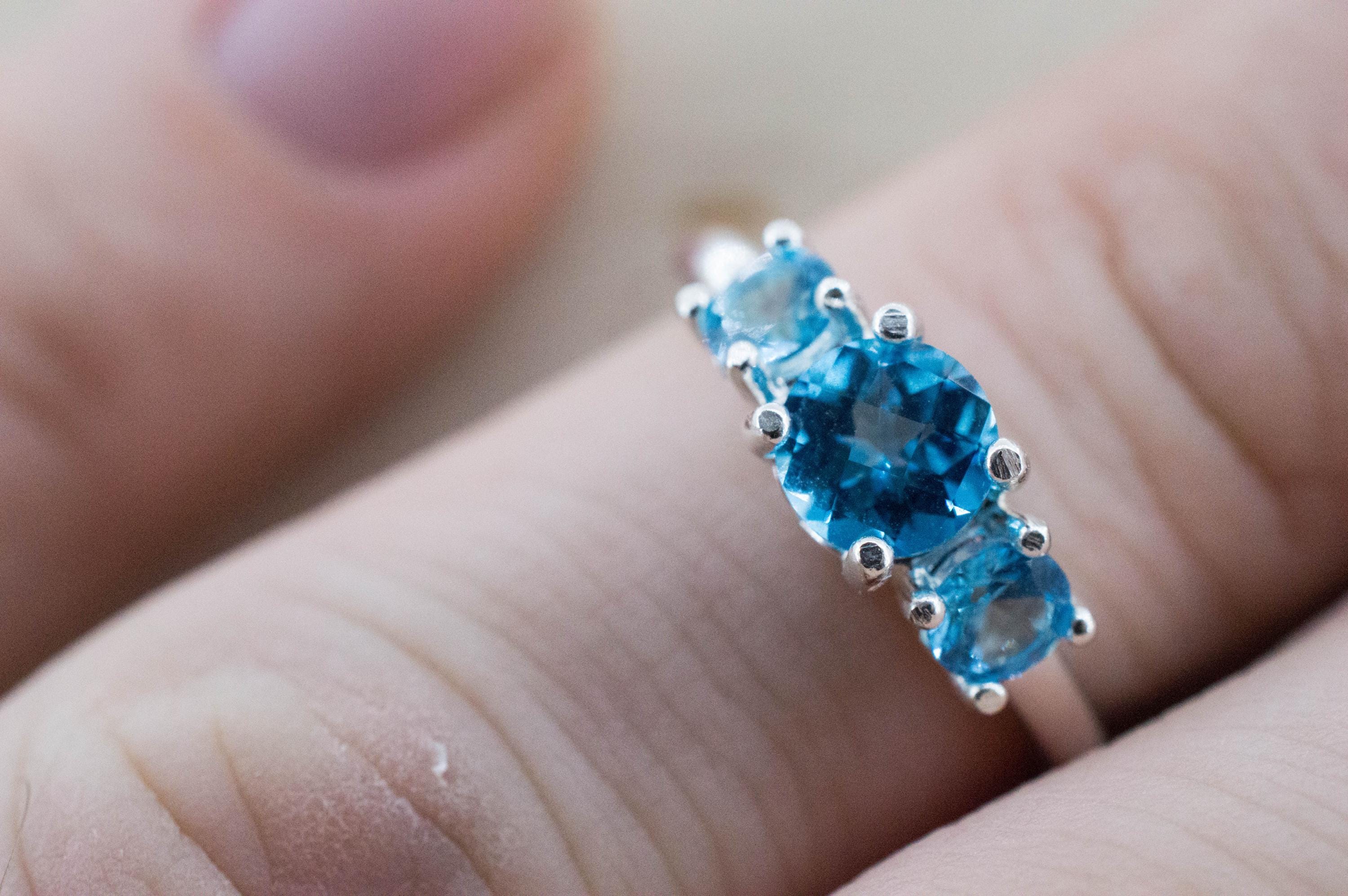 Blue Topaz Ring, Natural Brazil Topaz; 1.420cts - Mark Oliver Gems