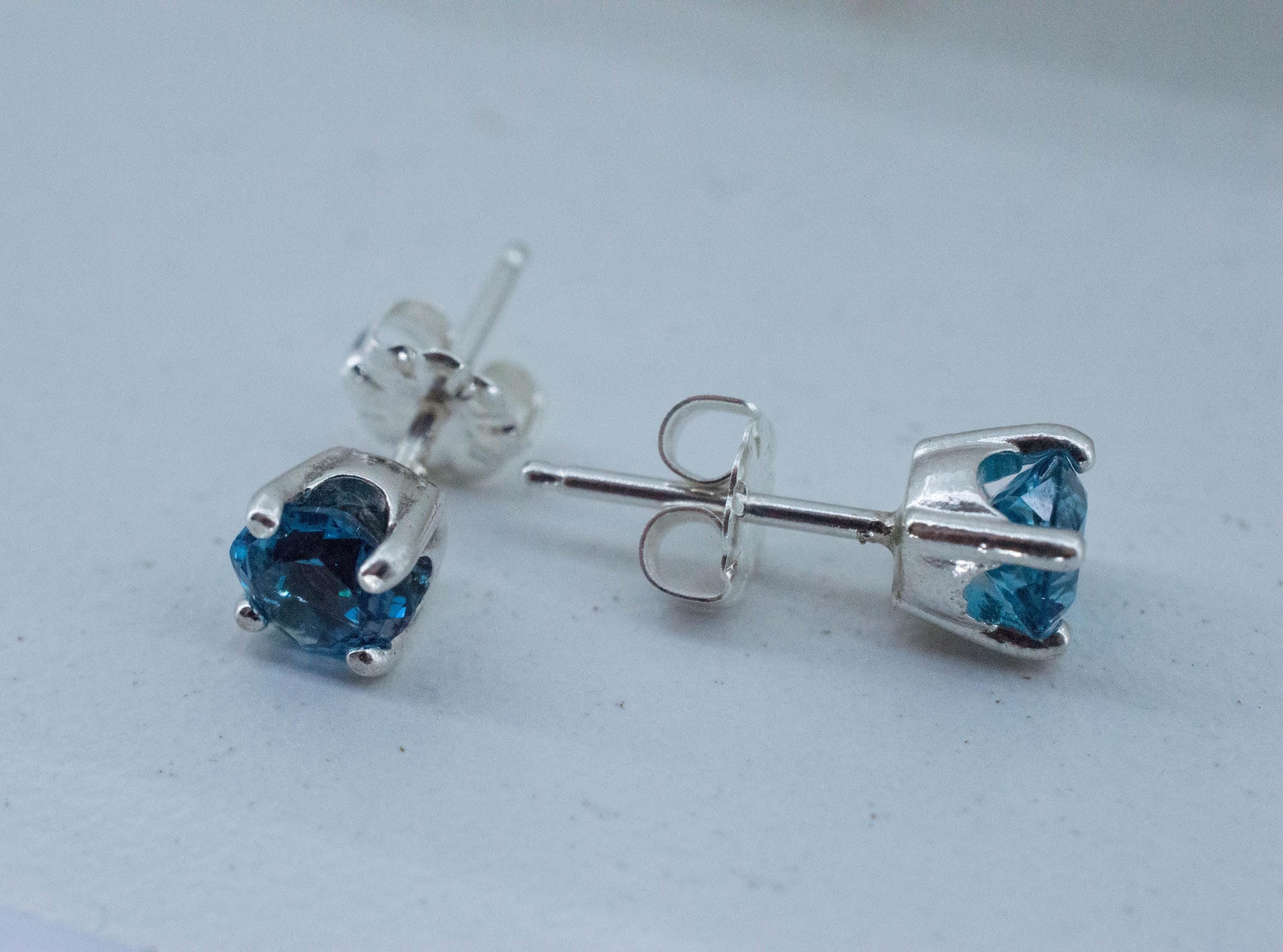 Blue Topaz Earrings; Natural Brazil Topaz; 1.280cts - Mark Oliver Gems
