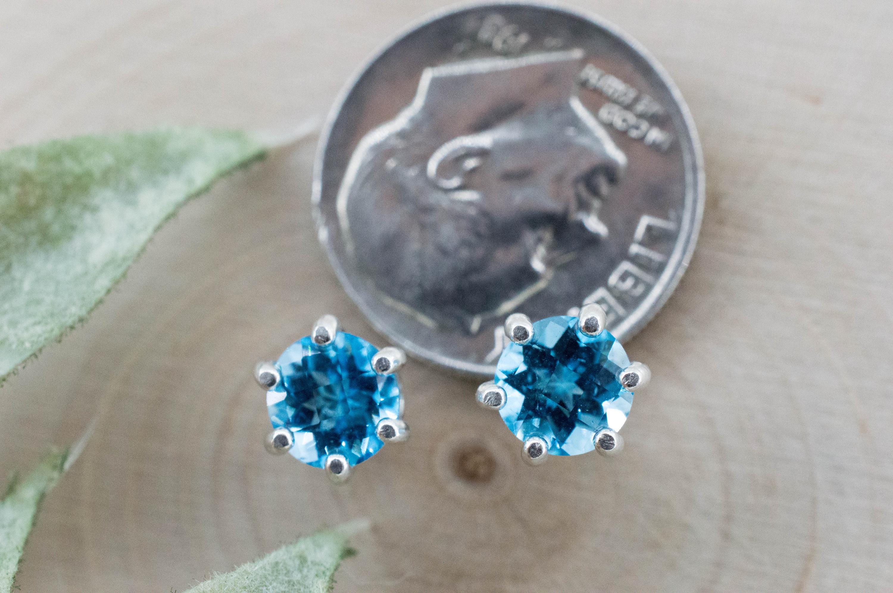 Blue Topaz Earrings; Natural Brazil Topaz; 1.820cts - Mark Oliver Gems