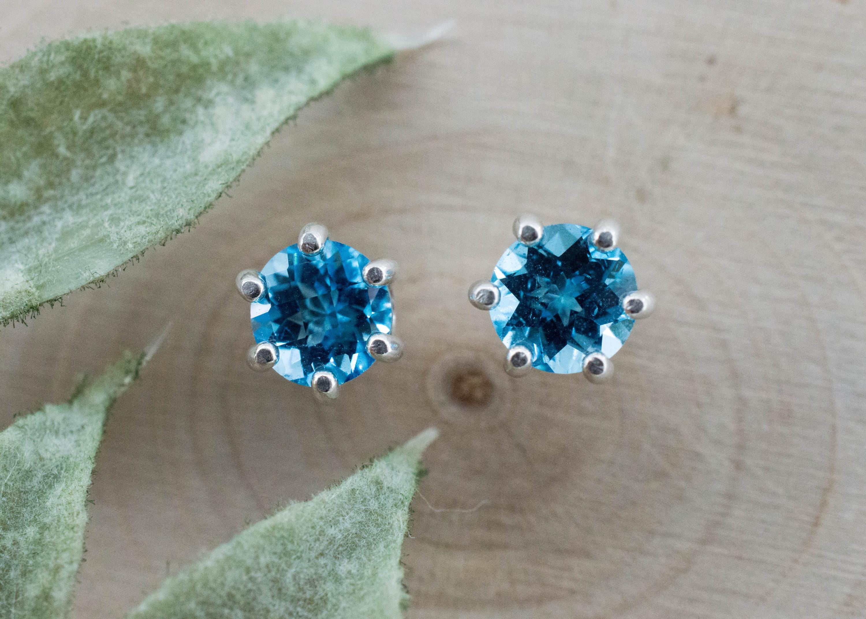 Blue Topaz Earrings; Natural Brazil Topaz; 1.820cts - Mark Oliver Gems