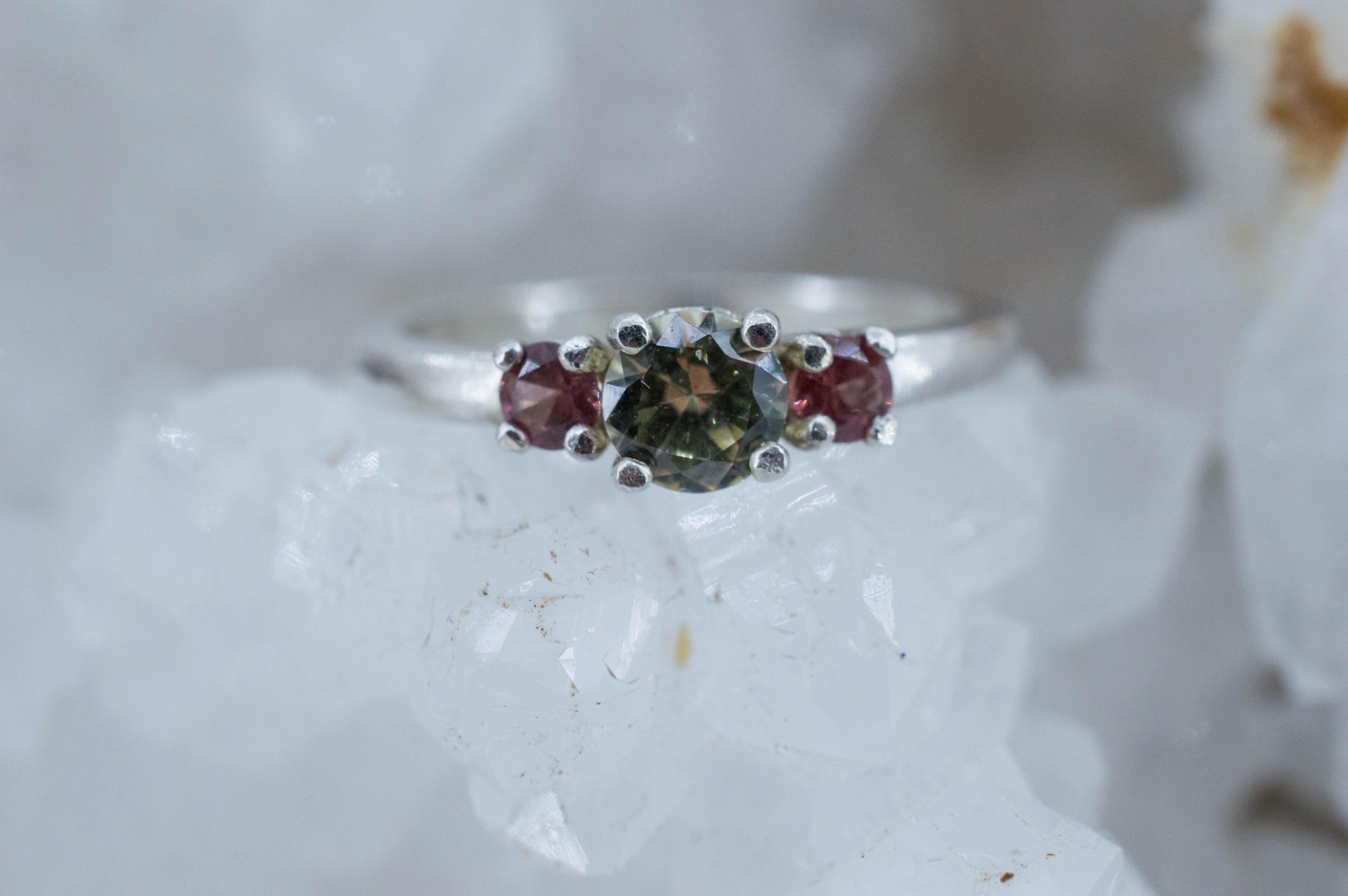 Grossular and Imperial Garnet Ring, Natural Untreated Tanzania Garnets - Mark Oliver Gems