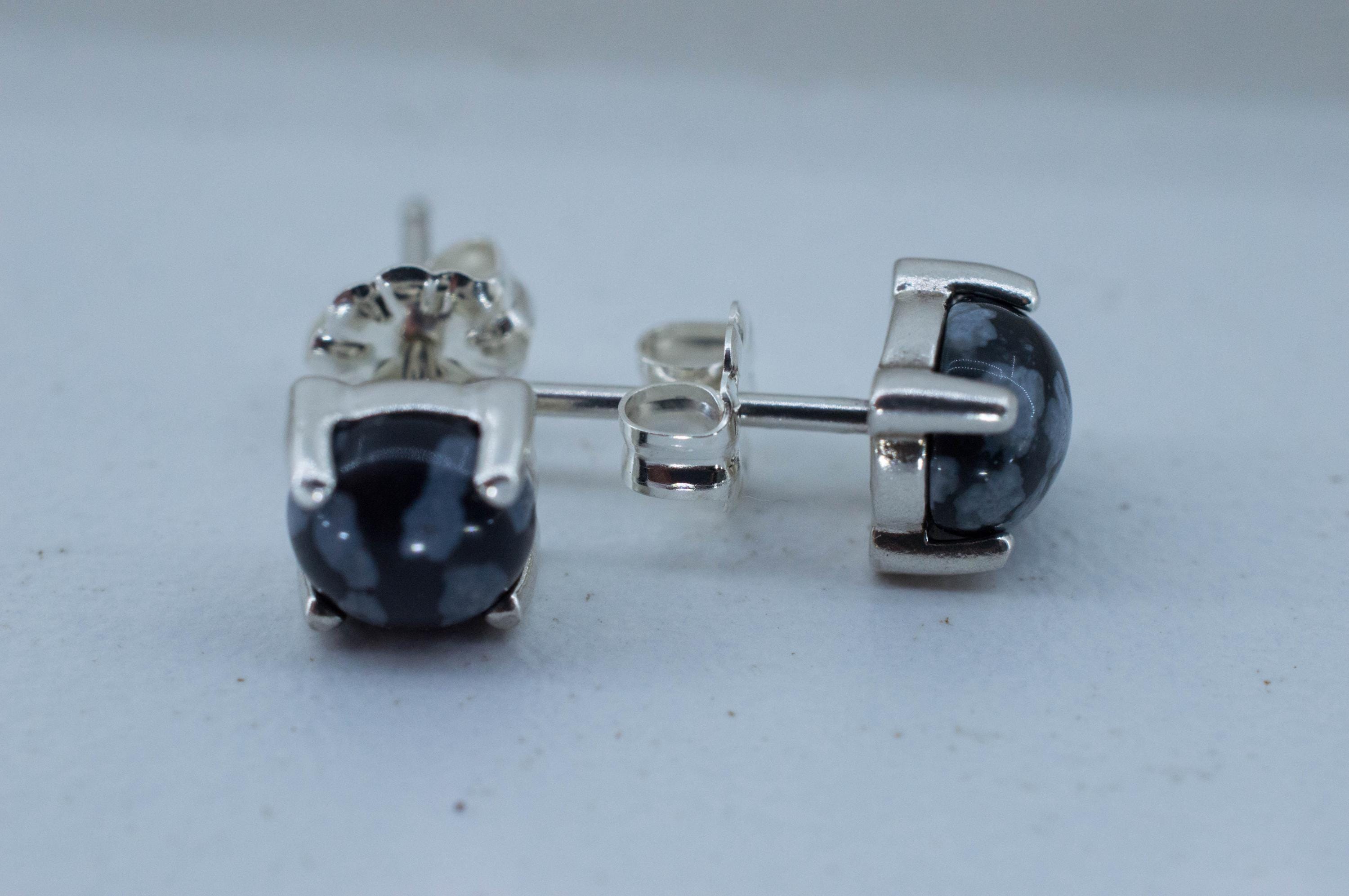 Snowflake Obsidian Earrings; Genuine Untreated Utah Obsidian; 1.100cts - Mark Oliver Gems